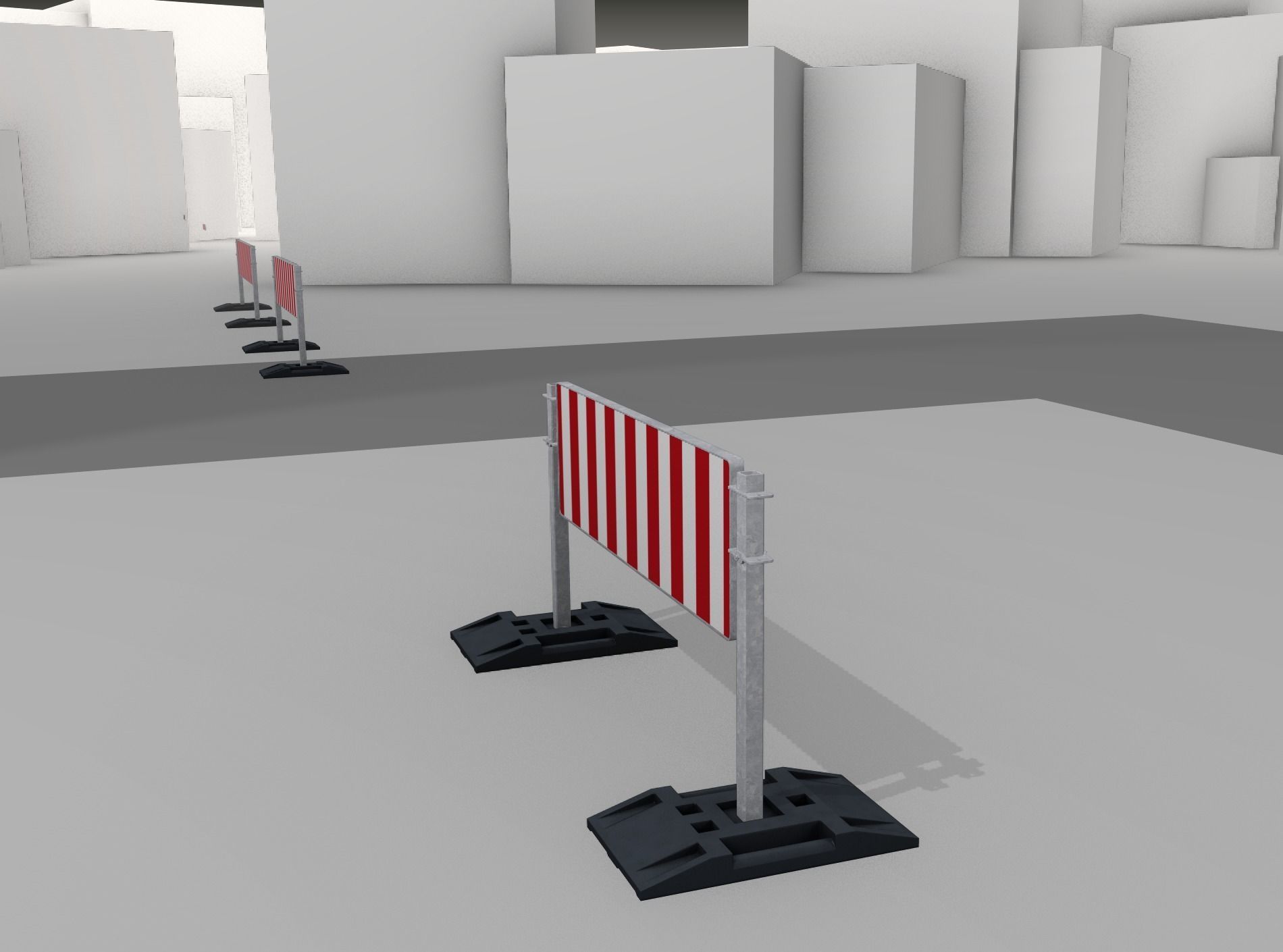 Construction Barrier Version 3 600-37 500x1600mm Low-poly 3D model_11