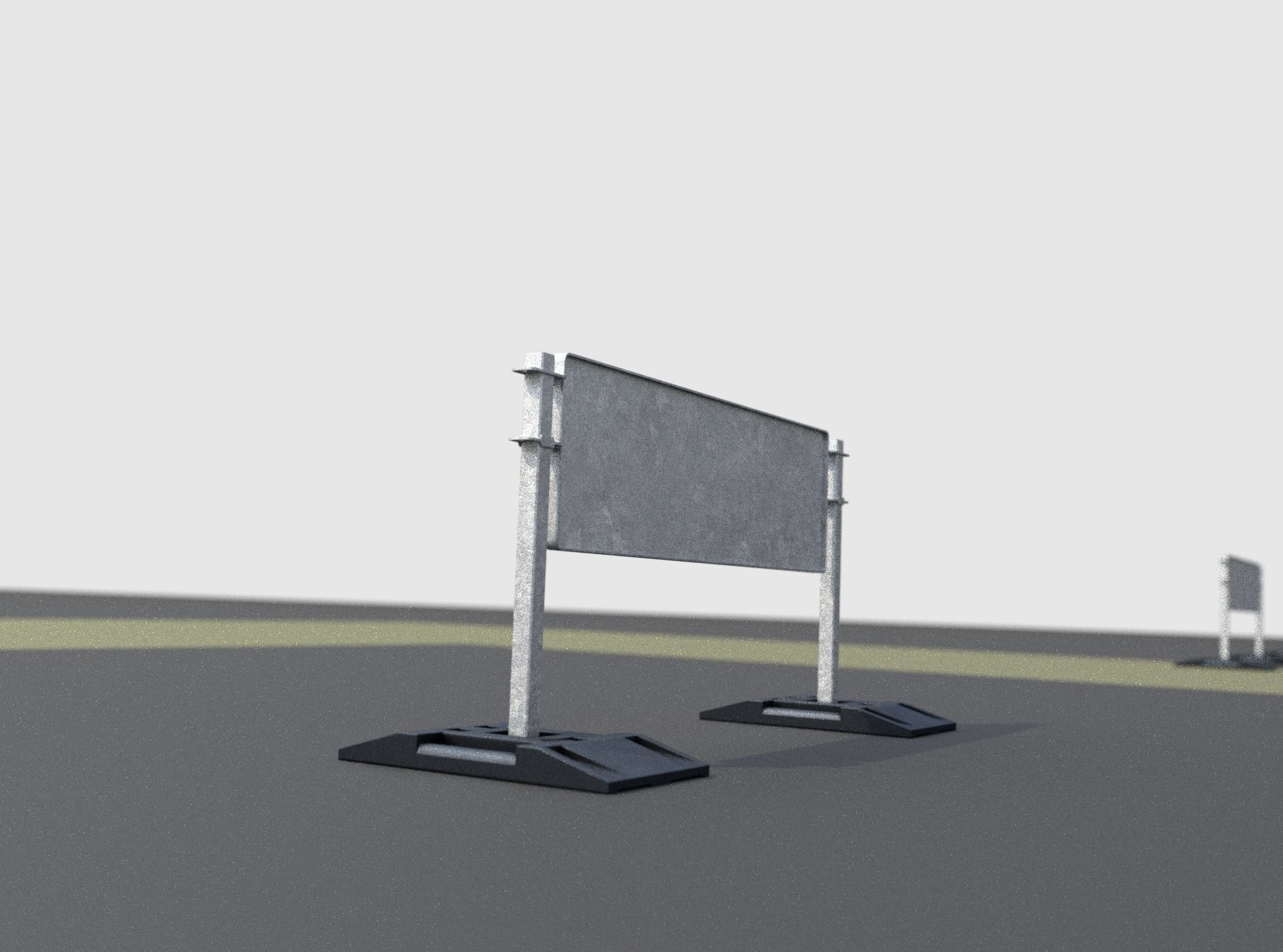 Construction Barrier Version 3 600-37 500x1600mm Low-poly 3D model_18