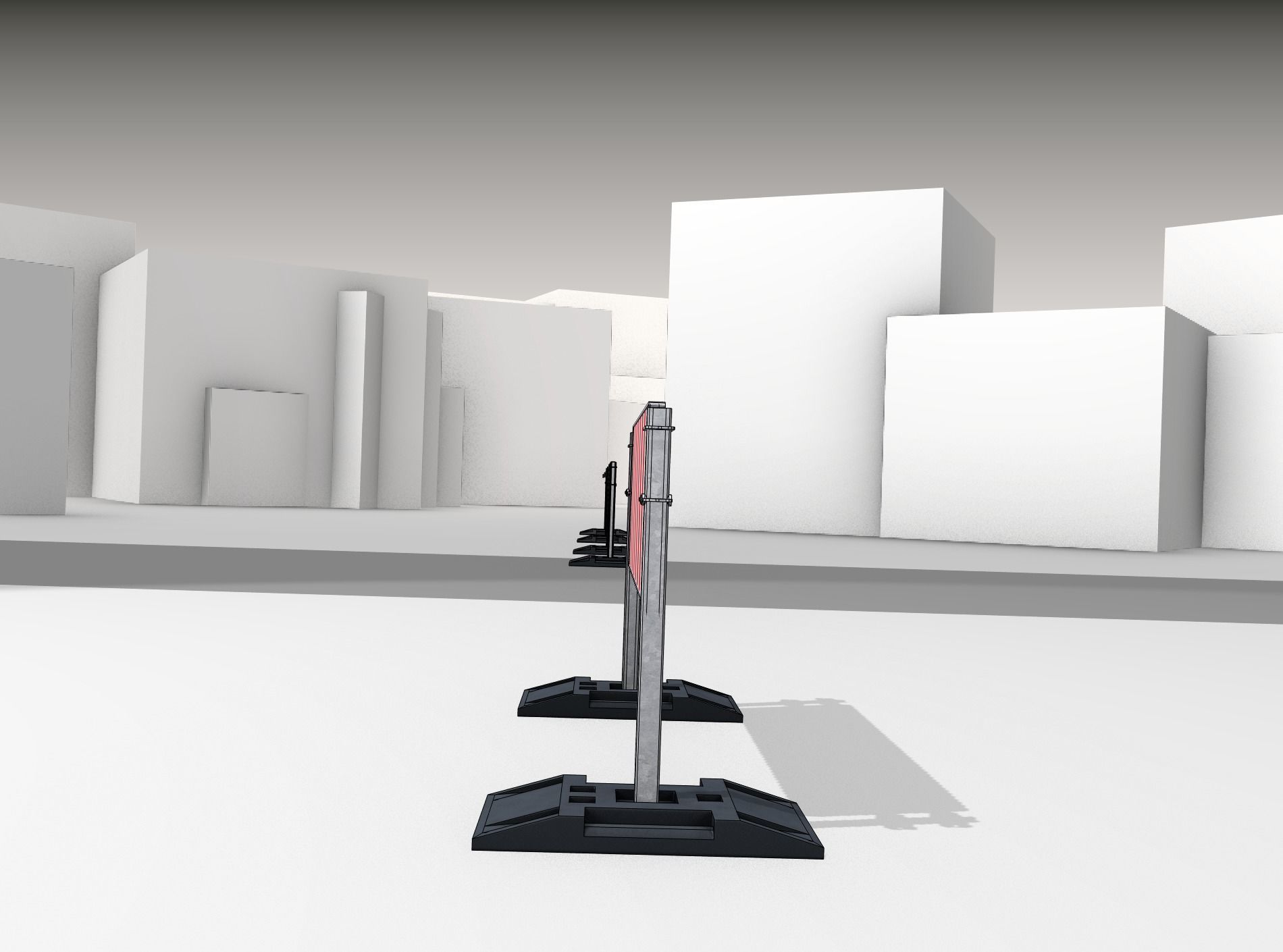 Construction Barrier Version 3 600-37 500x1600mm Low-poly 3D model_13