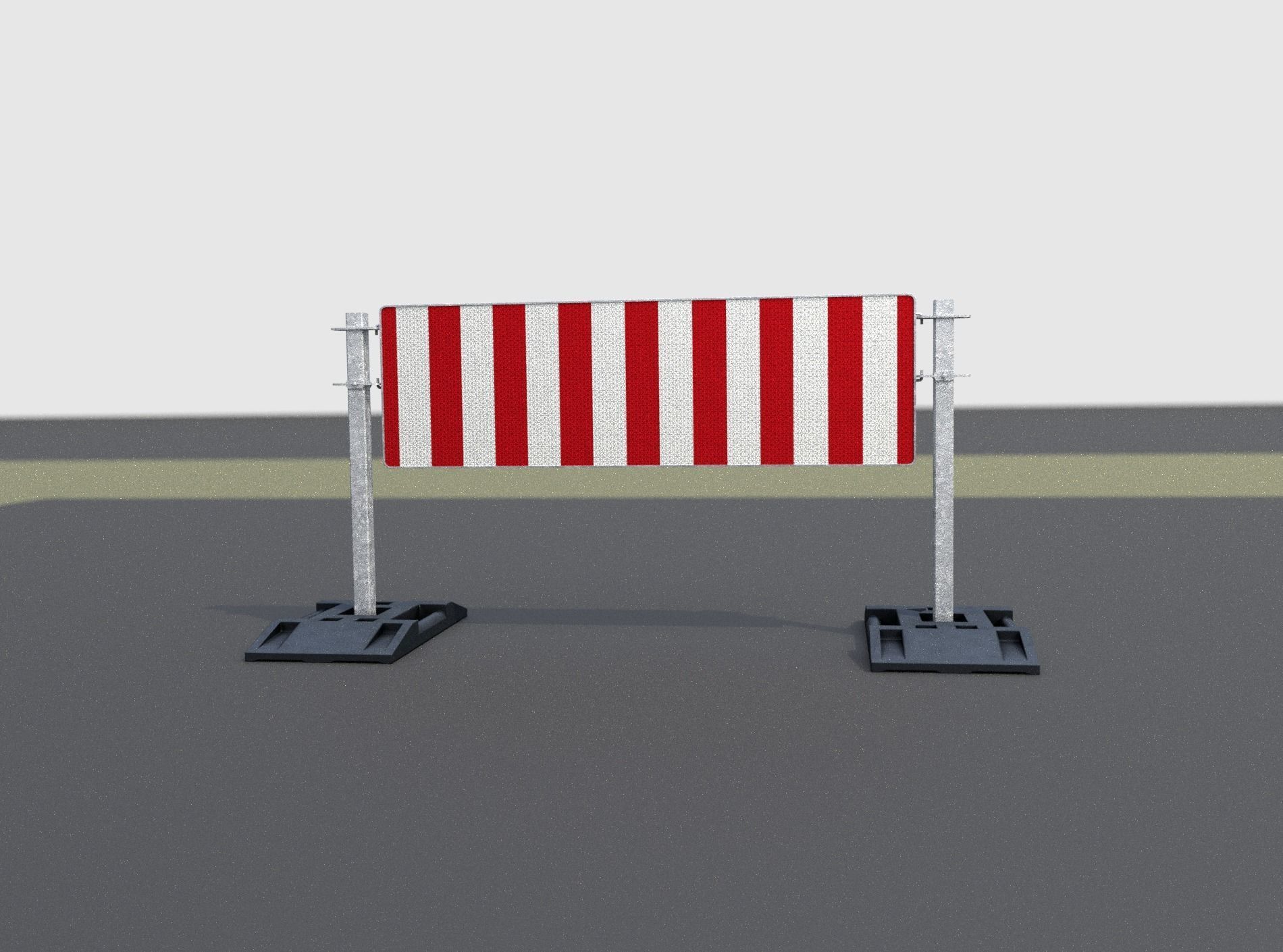 Construction Barrier Version 3 600-37 500x1600mm Low-poly 3D model_4
