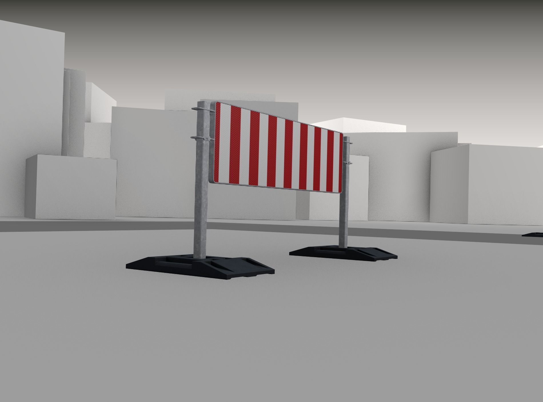 Construction Barrier Version 3 600-37 500x1600mm Low-poly 3D model_41