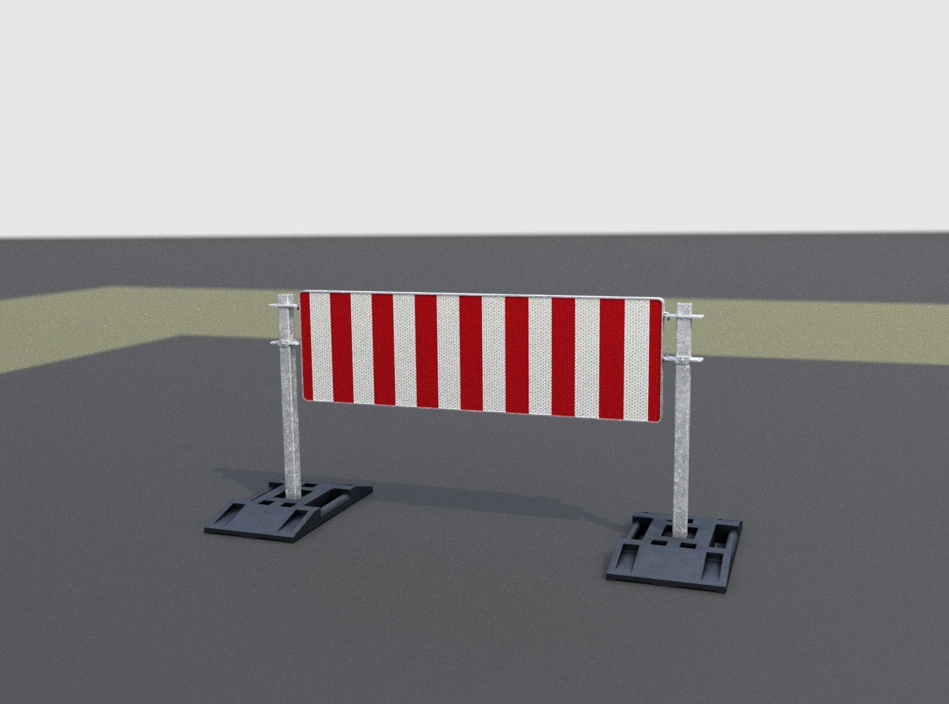 Construction Barrier Version 3 600-37 500x1600mm Low-poly 3D model_6