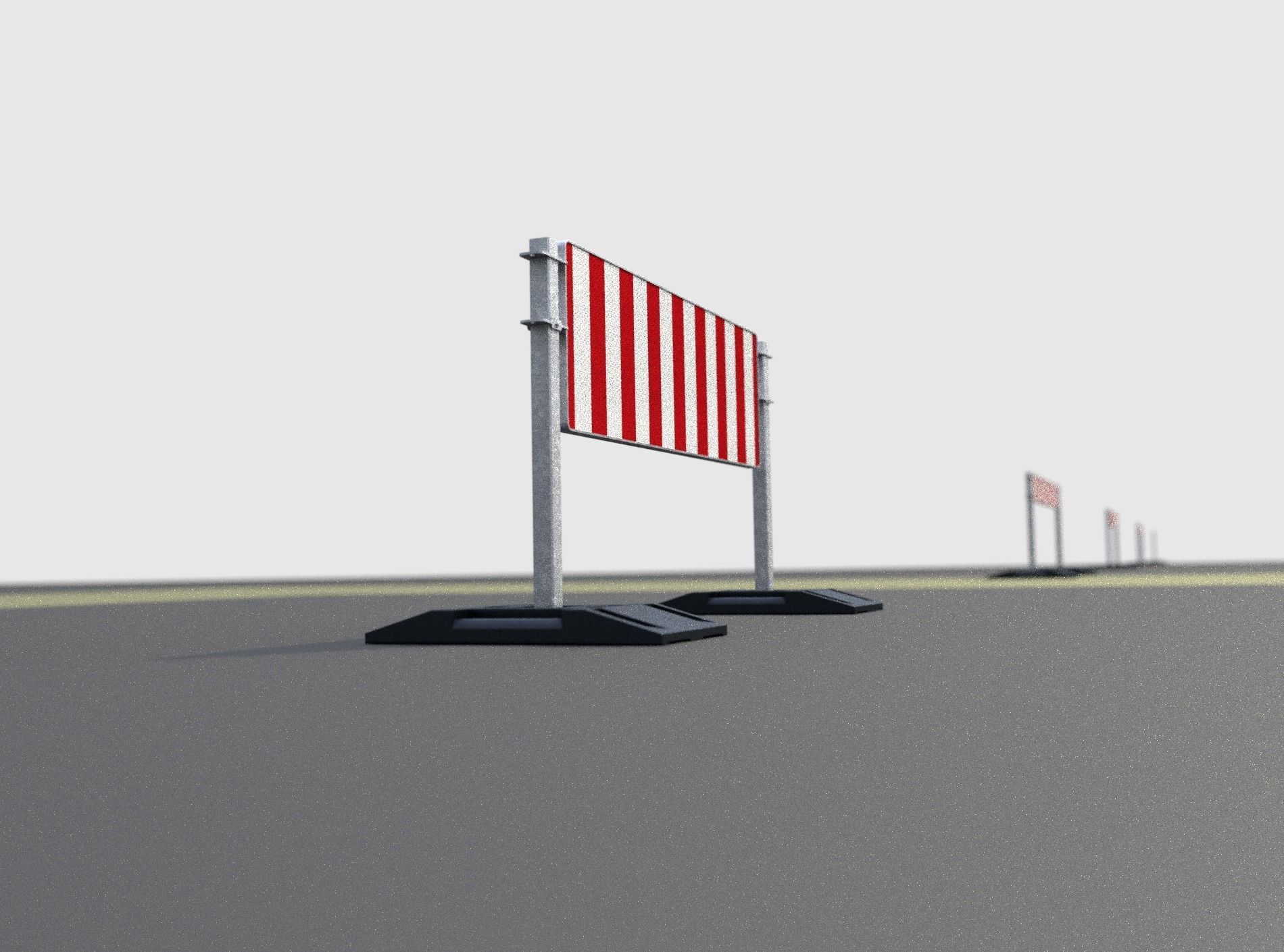 Construction Barrier Version 3 600-37 500x1600mm Low-poly 3D model_38