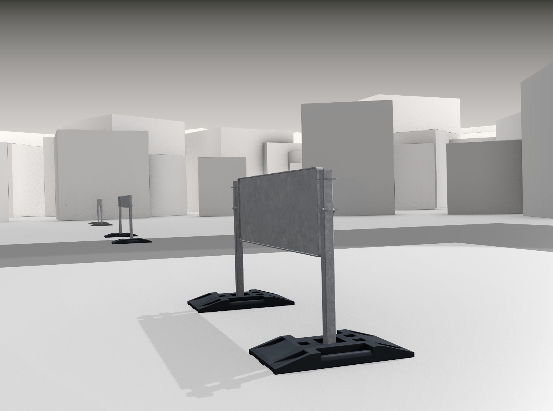 Construction Barrier Version 3 600-37 500x1600mm Low-poly 3D model_33