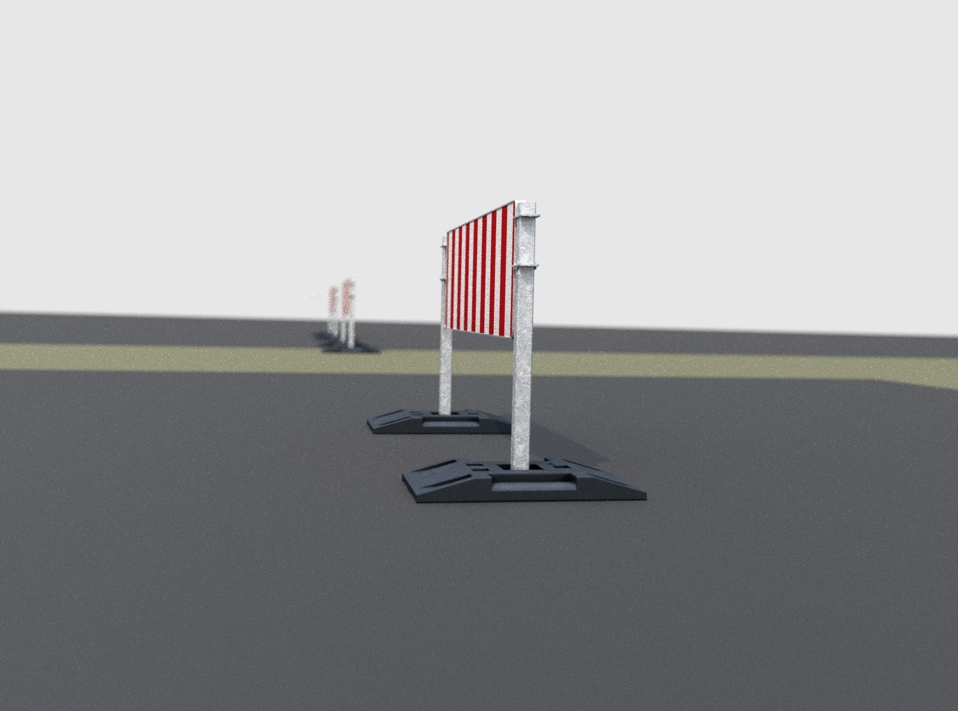 Construction Barrier Version 3 600-37 500x1600mm Low-poly 3D model_12