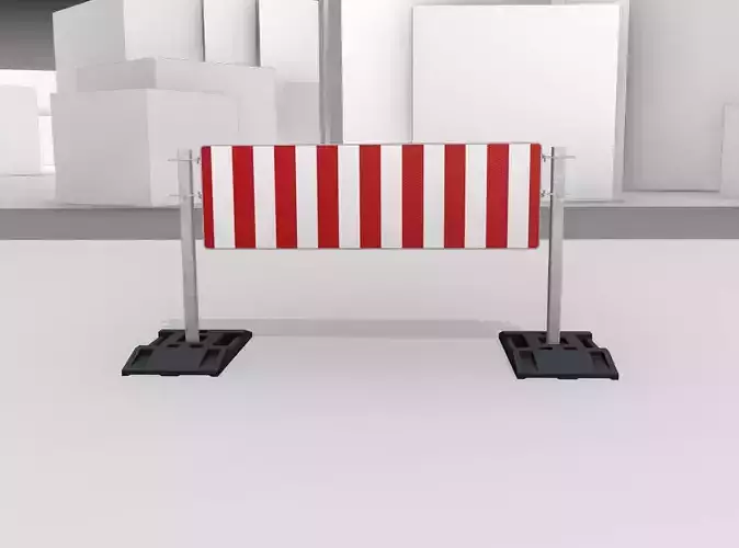 Construction Barrier Version 3 600-37 500x1600mm Low-poly 3D model
