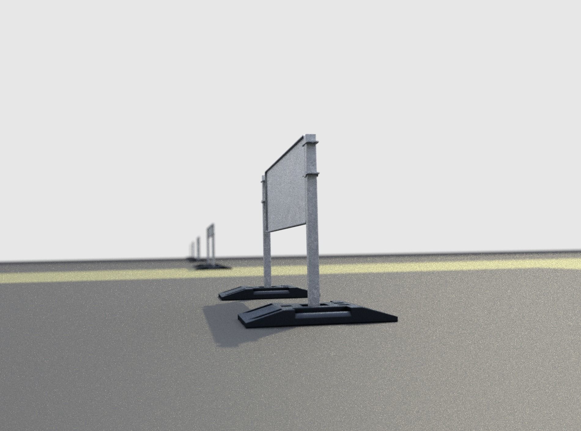 Construction Barrier Version 3 600-37 500x1600mm Low-poly 3D model_34