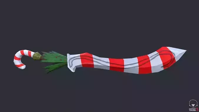 Stylized Christmas Sword Low-poly 3D model