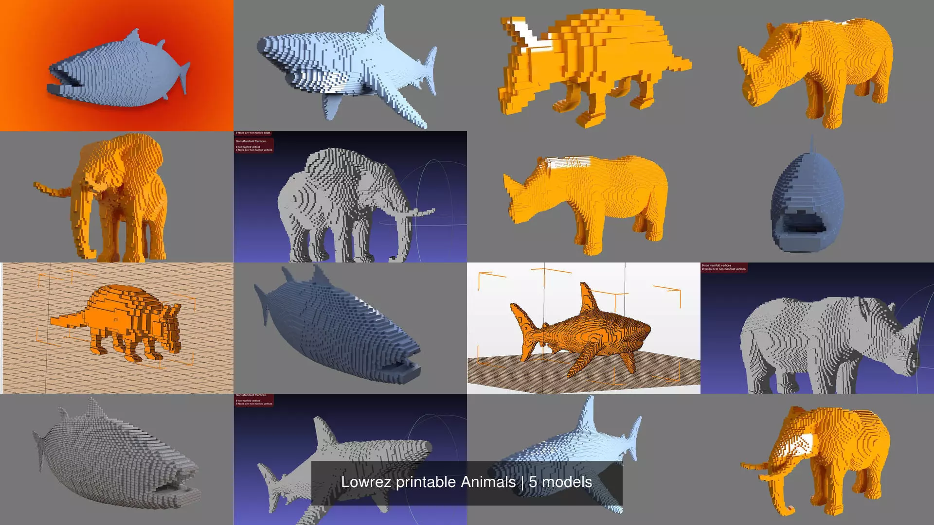 Lowrez printable Animals 3D Model Collection_0