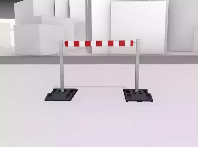 Construction Barrier Version 3 600-31 100x1200mm Low-poly 3D model