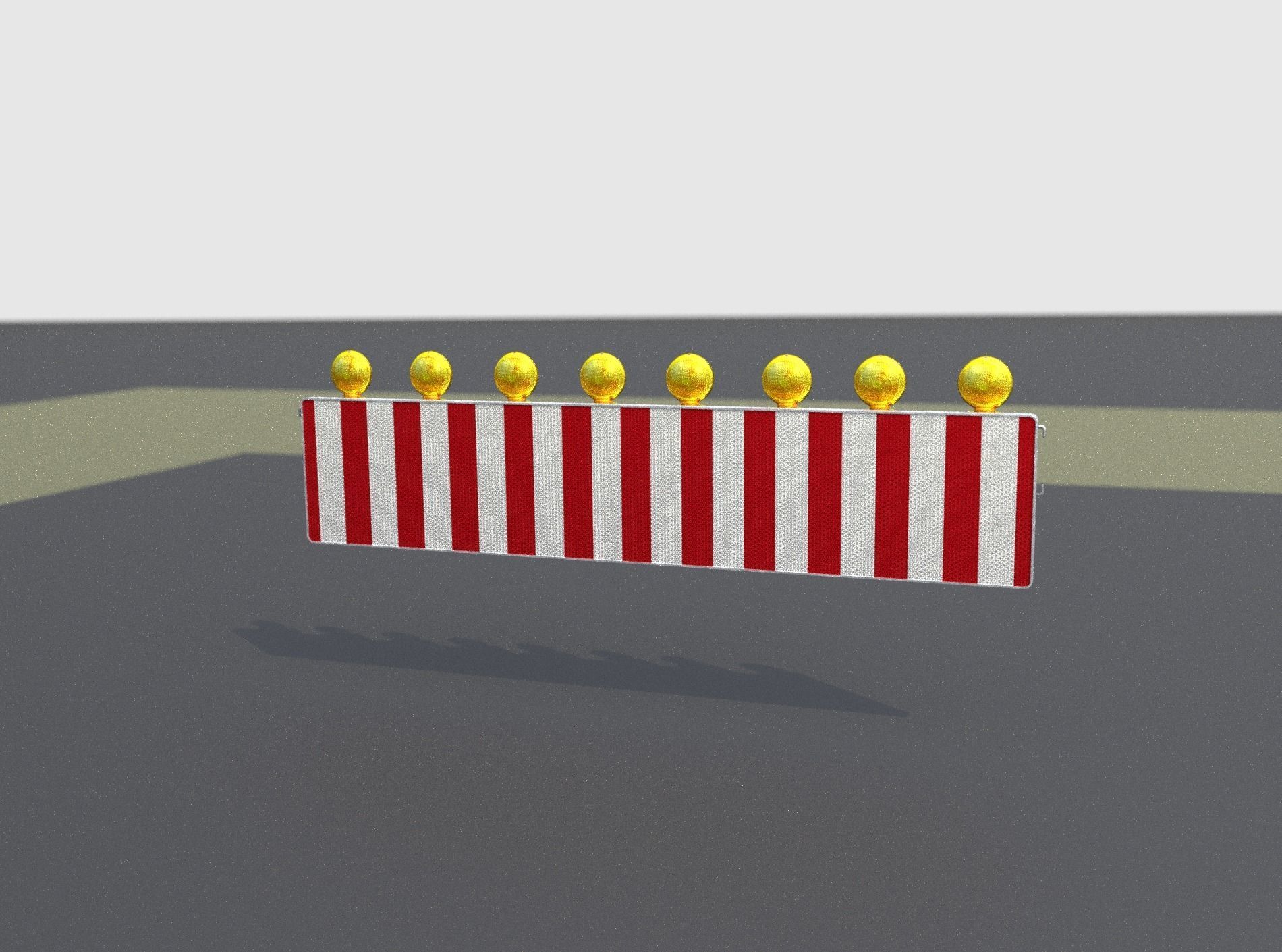 Construction Barrier 4 with warning lights 600-39 500x2400mm Low-poly 3D model_7