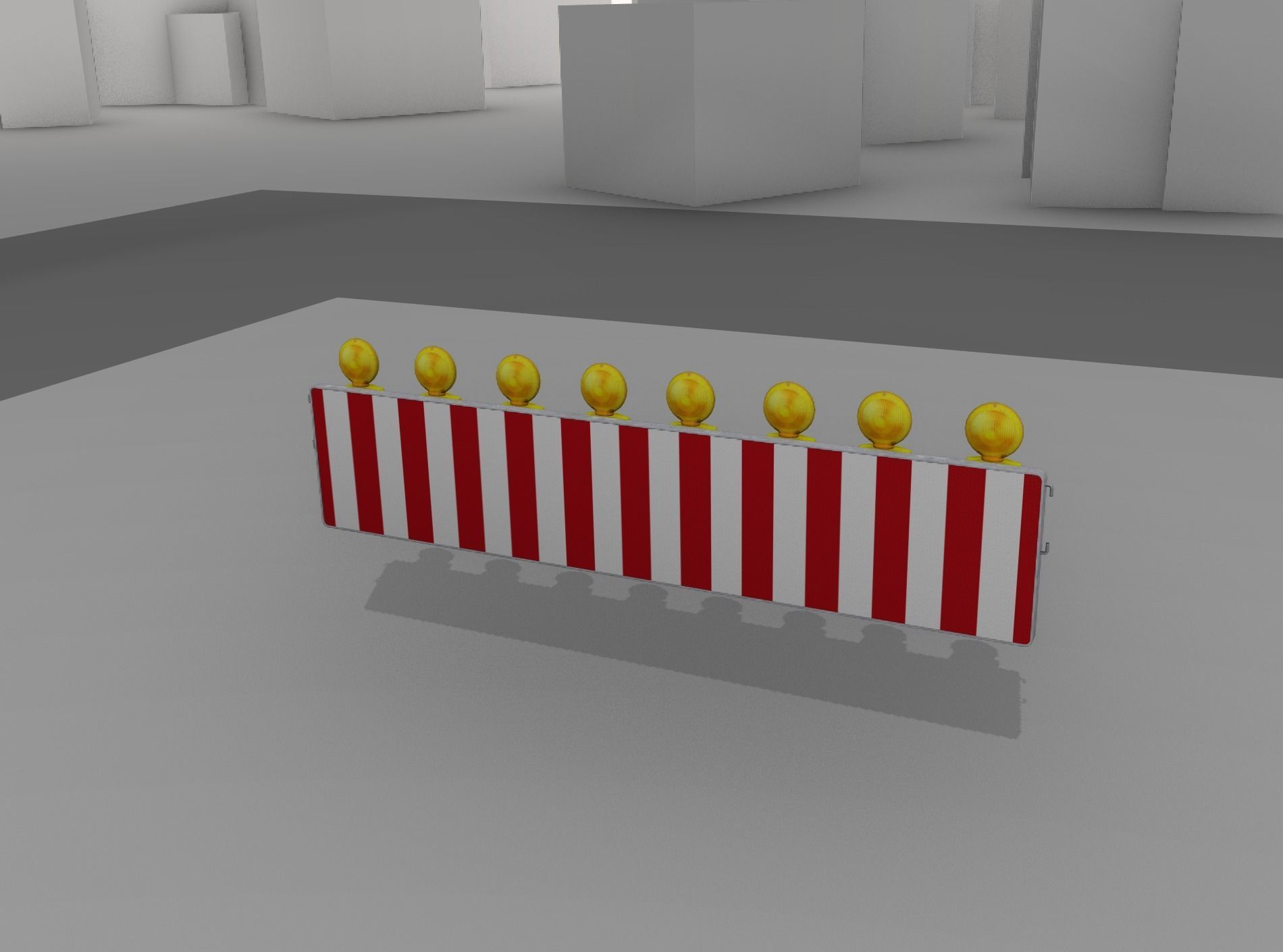 Construction Barrier 4 with warning lights 600-39 500x2400mm Low-poly 3D model_8