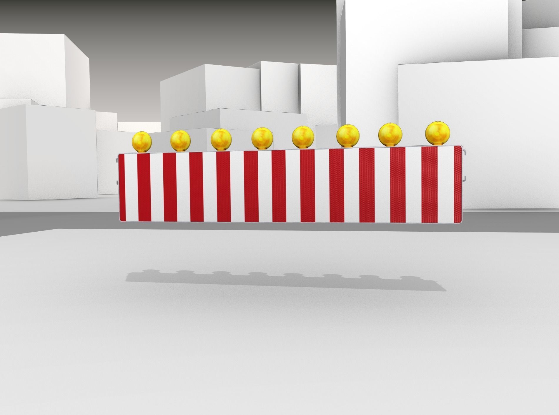 Construction Barrier 4 with warning lights 600-39 500x2400mm Low-poly 3D model_6