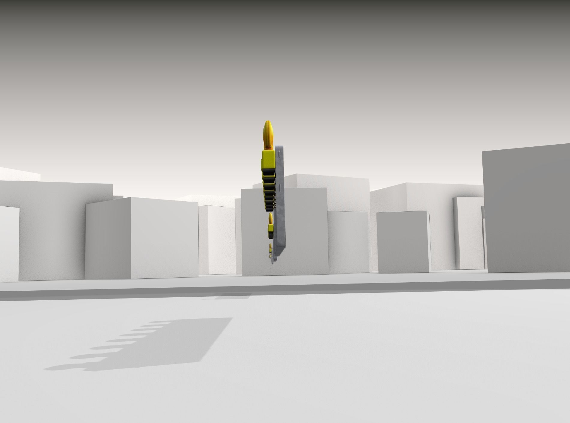 Construction Barrier 4 with warning lights 600-39 500x2400mm Low-poly 3D model_35