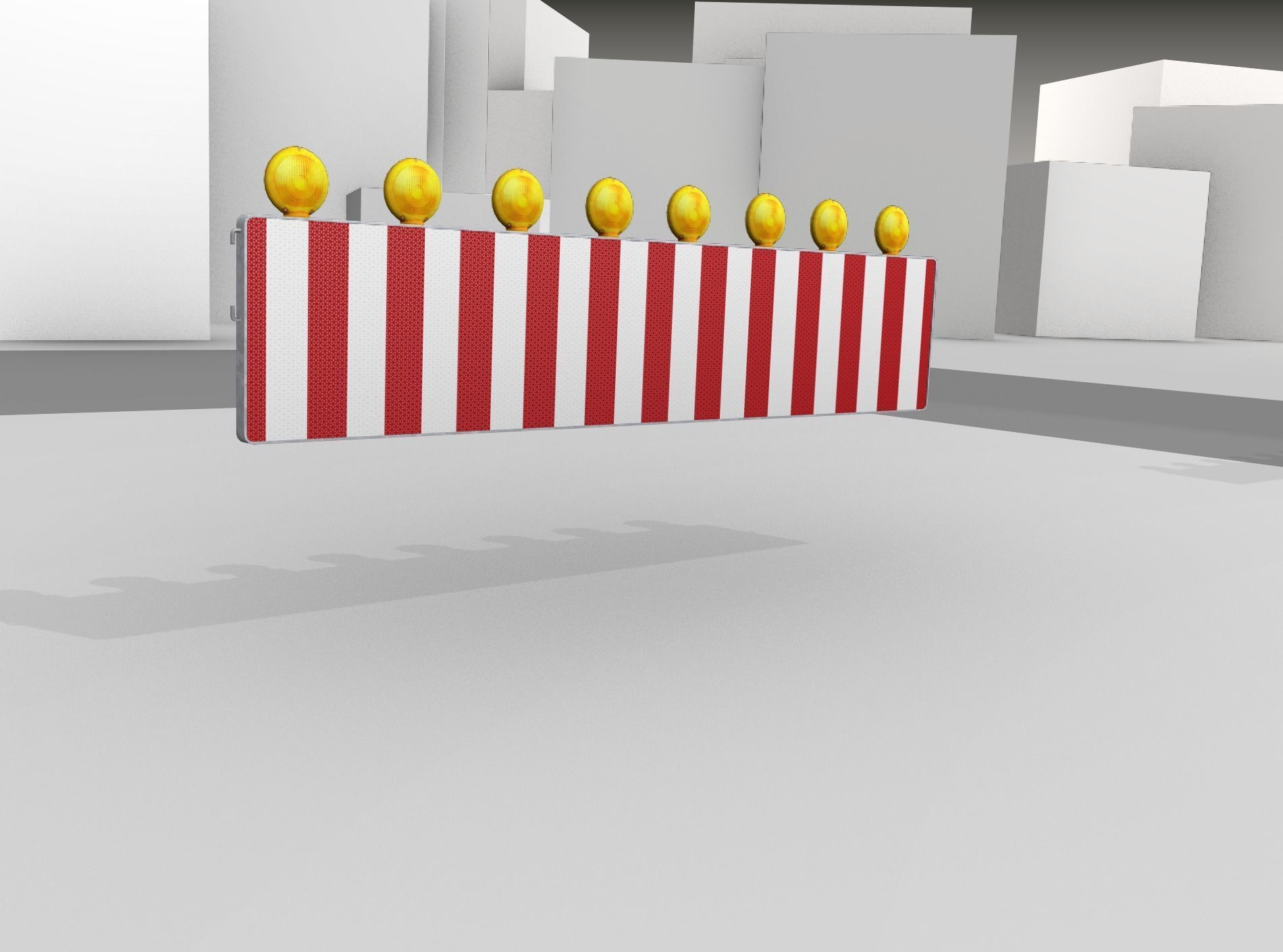 Construction Barrier 4 with warning lights 600-39 500x2400mm Low-poly 3D model_43