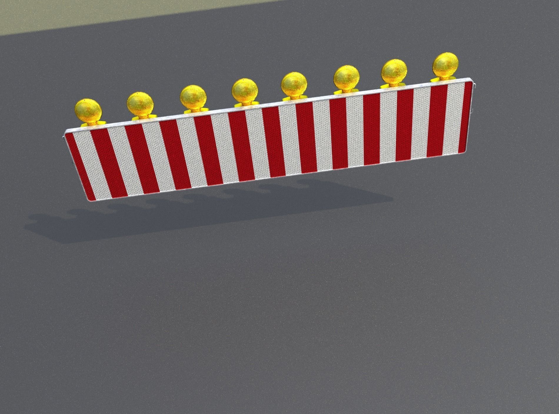 Construction Barrier 4 with warning lights 600-39 500x2400mm Low-poly 3D model_46