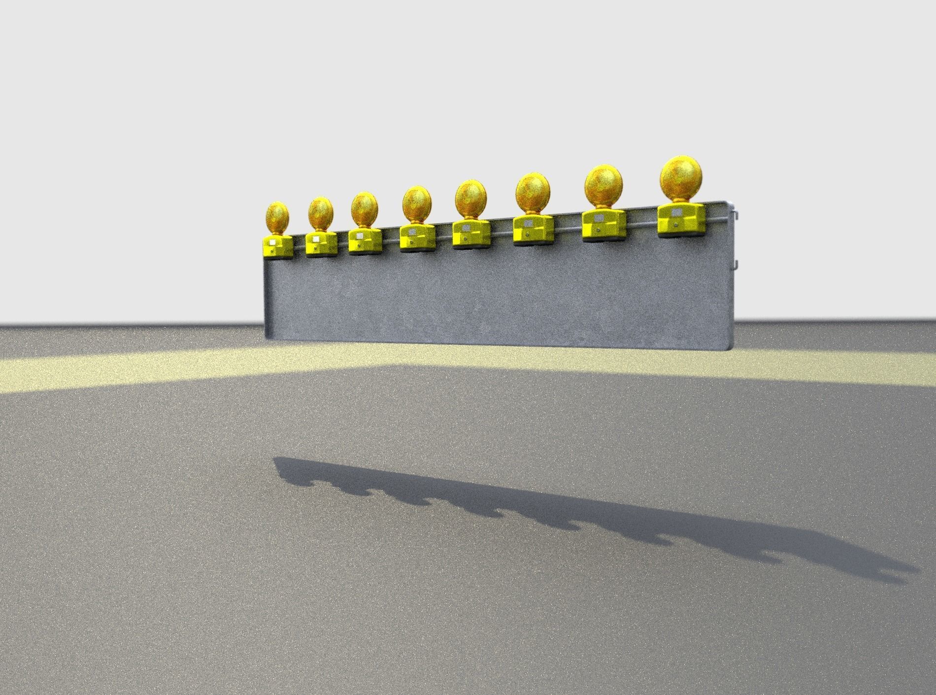 Construction Barrier 4 with warning lights 600-39 500x2400mm Low-poly 3D model_30