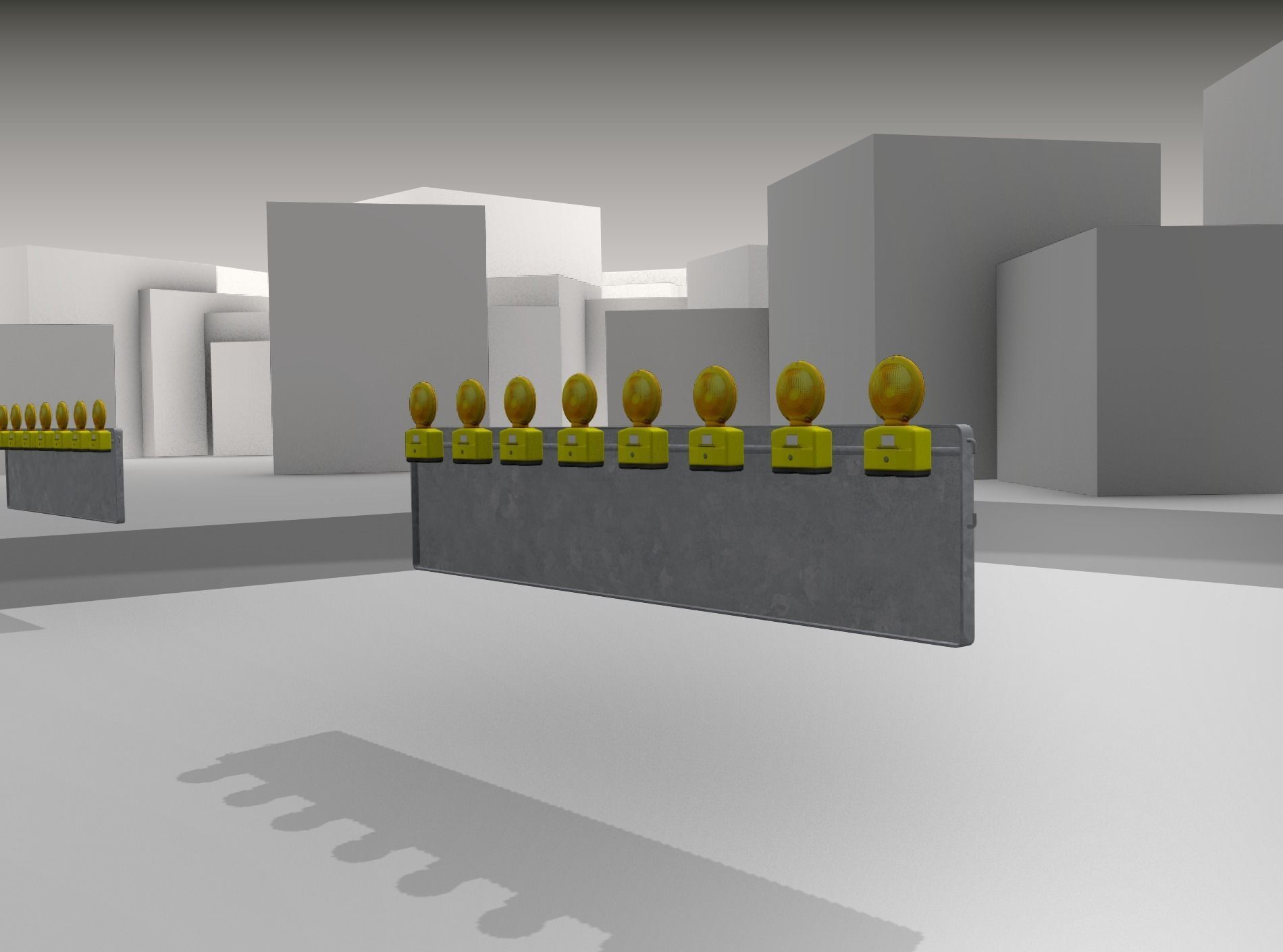 Construction Barrier 4 with warning lights 600-39 500x2400mm Low-poly 3D model_31