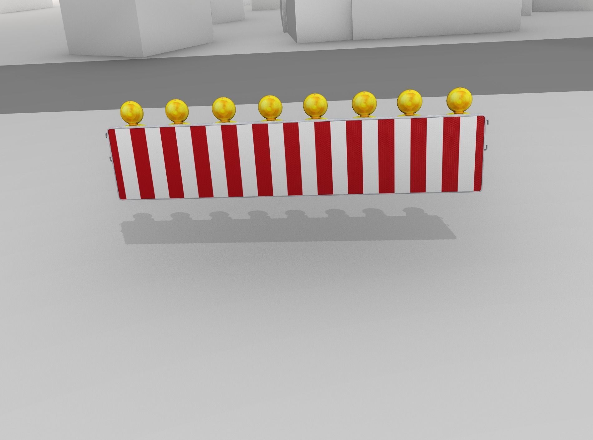 Construction Barrier 4 with warning lights 600-39 500x2400mm Low-poly 3D model_49