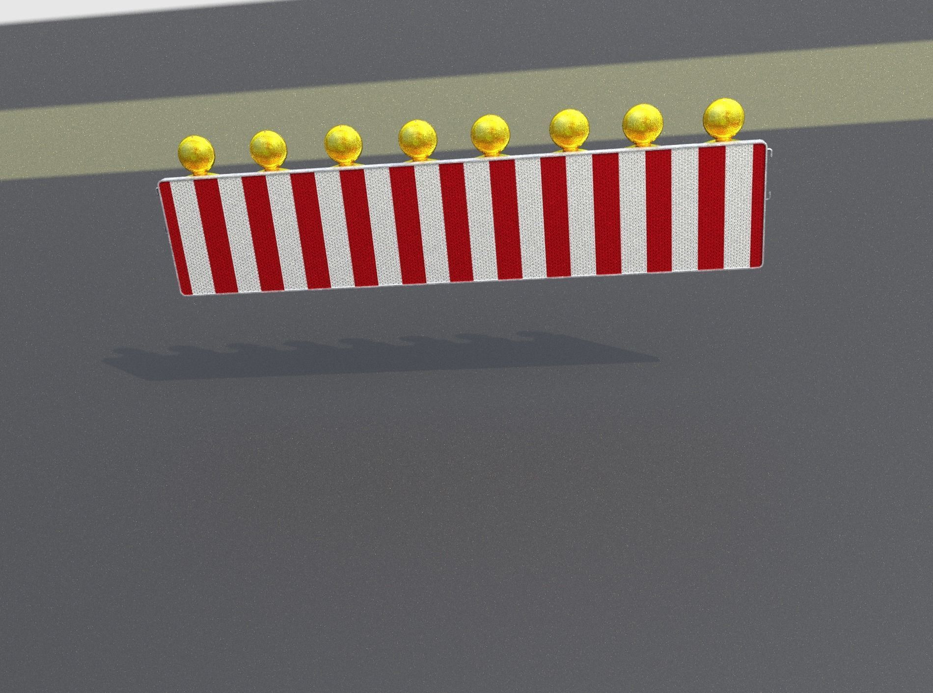 Construction Barrier 4 with warning lights 600-39 500x2400mm Low-poly 3D model_48