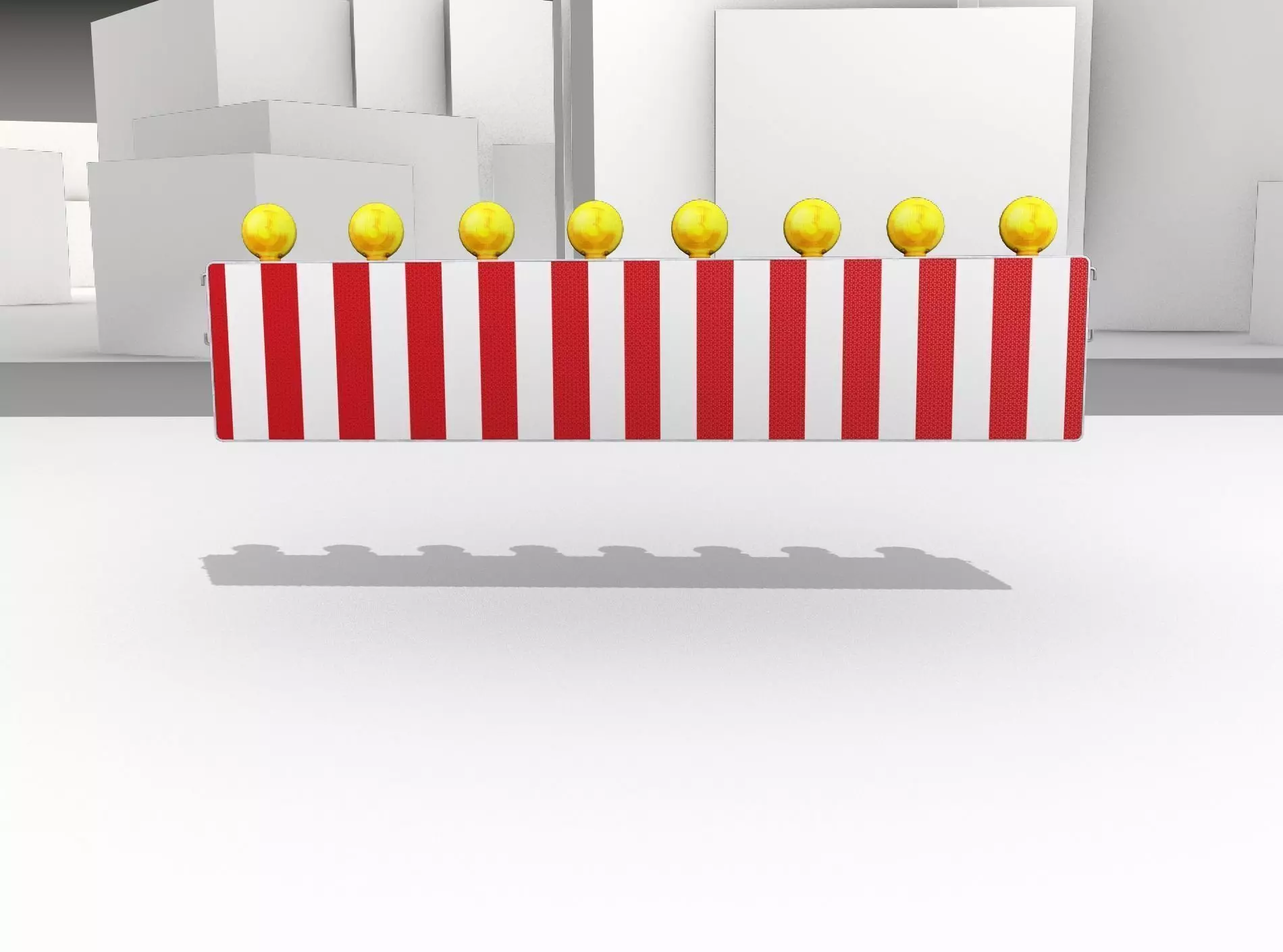 Construction Barrier 4 with warning lights 600-39 500x2400mm Low-poly 3D model_0