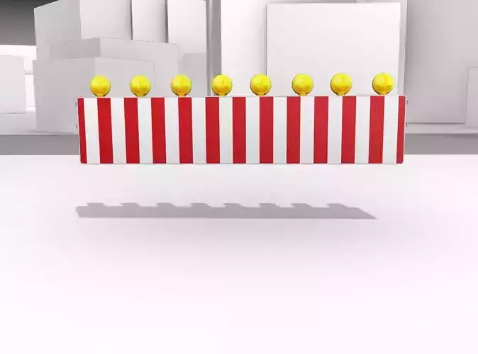 Construction Barrier 4 with warning lights 600-39 500x2400mm  Low-poly 3D model