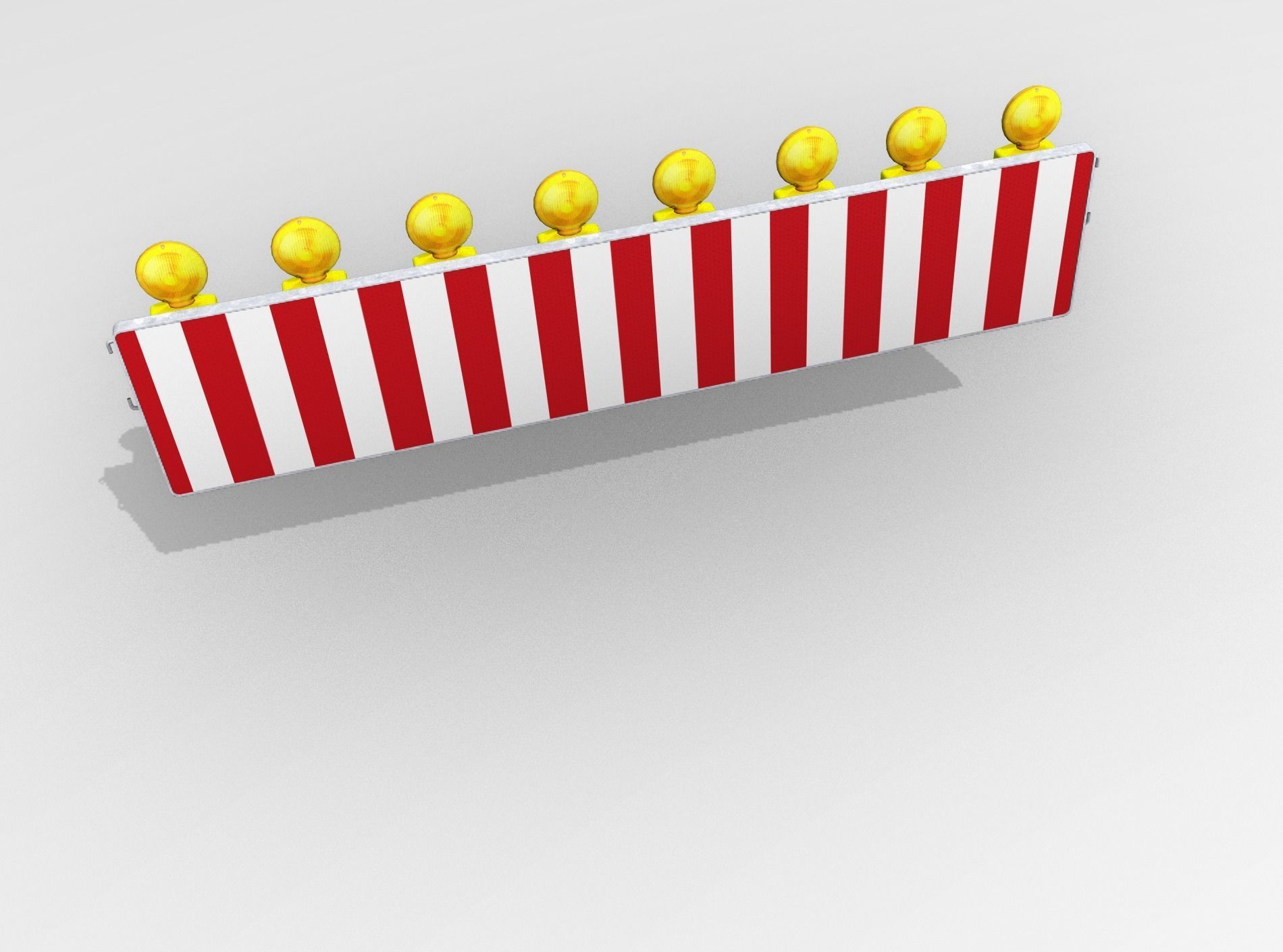 Construction Barrier 4 with warning lights 600-39 500x2400mm Low-poly 3D model_45