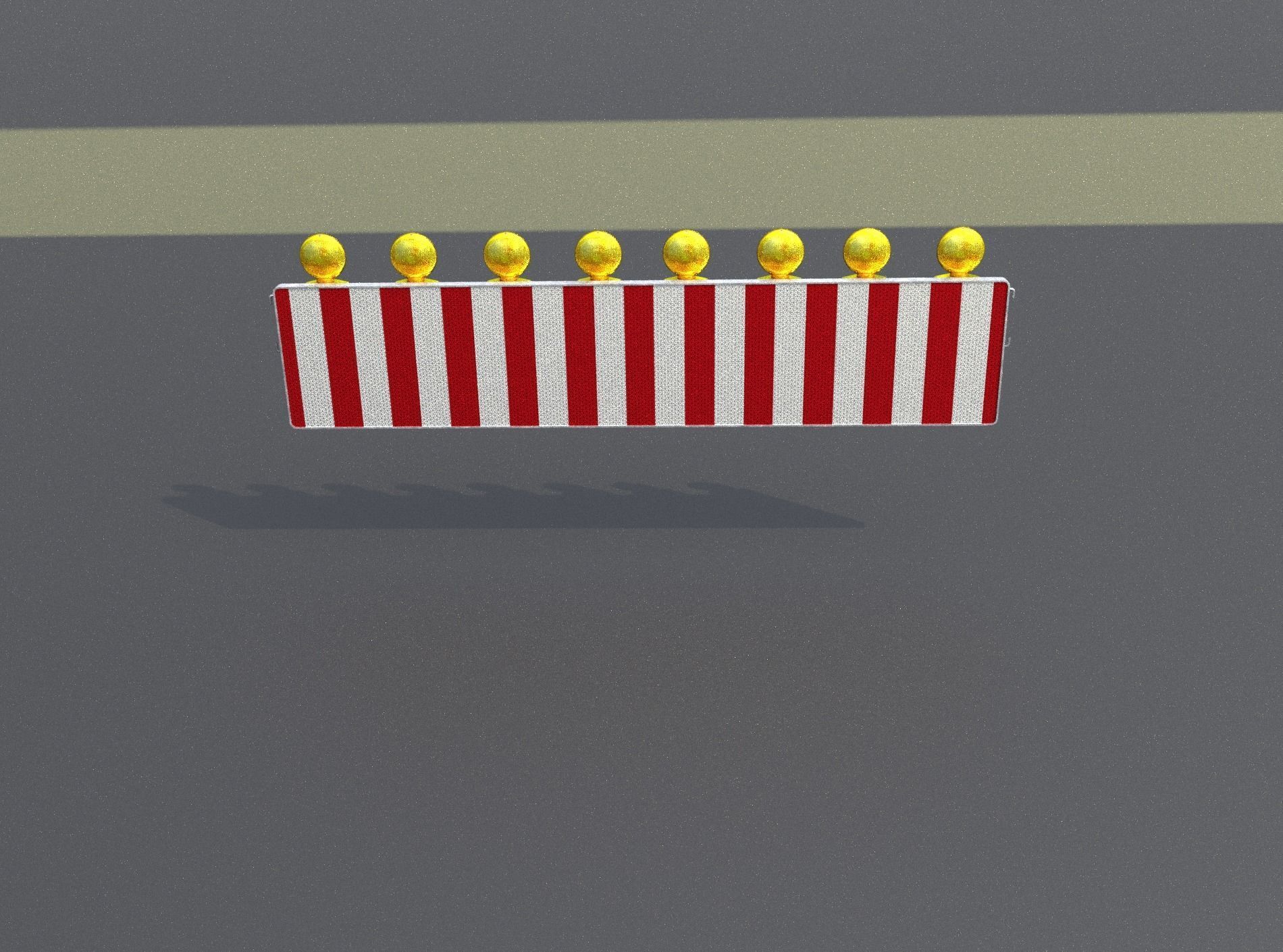 Construction Barrier 4 with warning lights 600-39 500x2400mm Low-poly 3D model_50