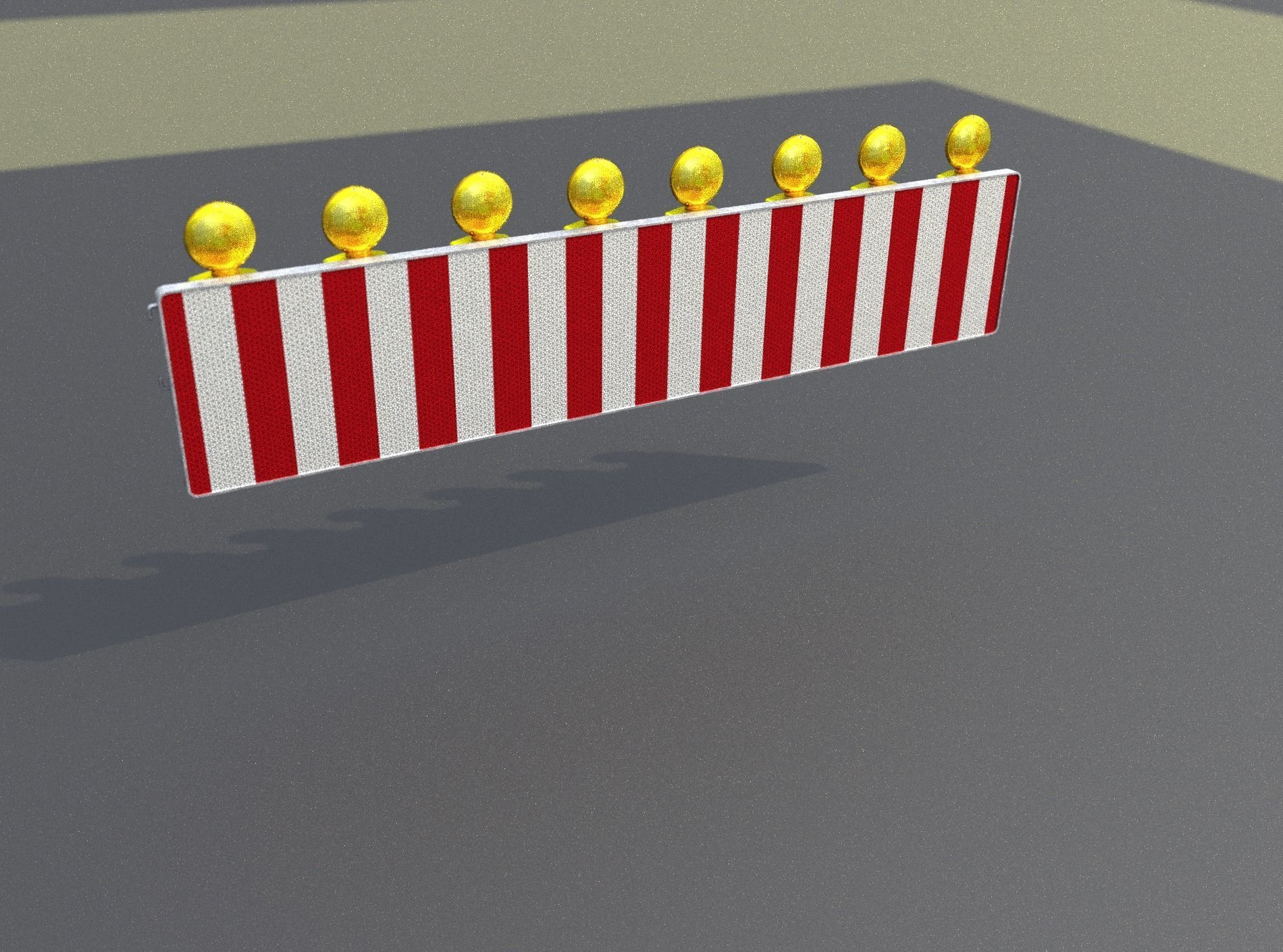 Construction Barrier 4 with warning lights 600-39 500x2400mm Low-poly 3D model_44