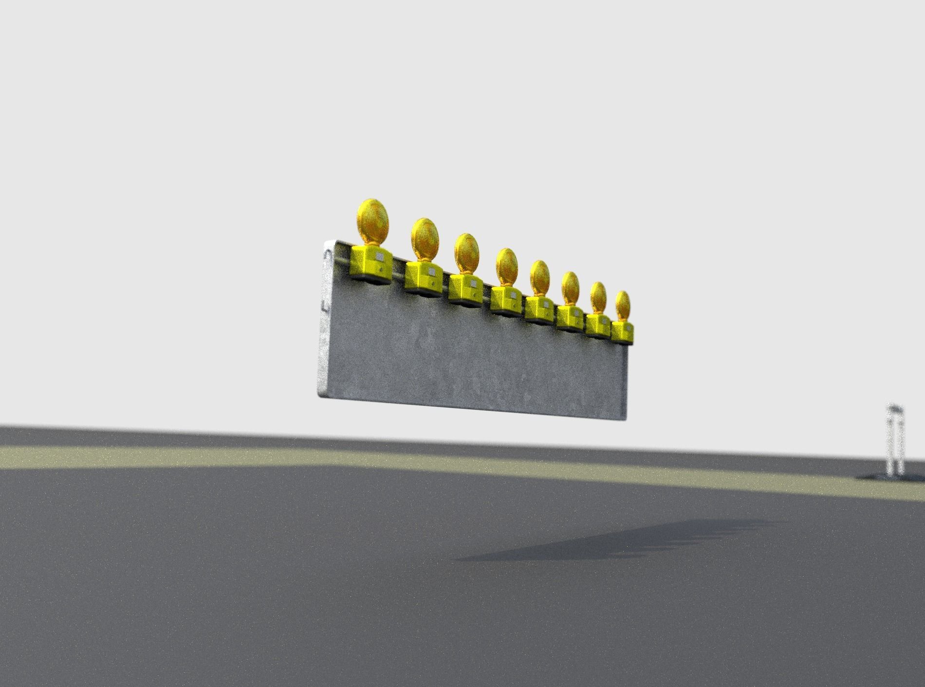 Construction Barrier 4 with warning lights 600-39 500x2400mm Low-poly 3D model_18