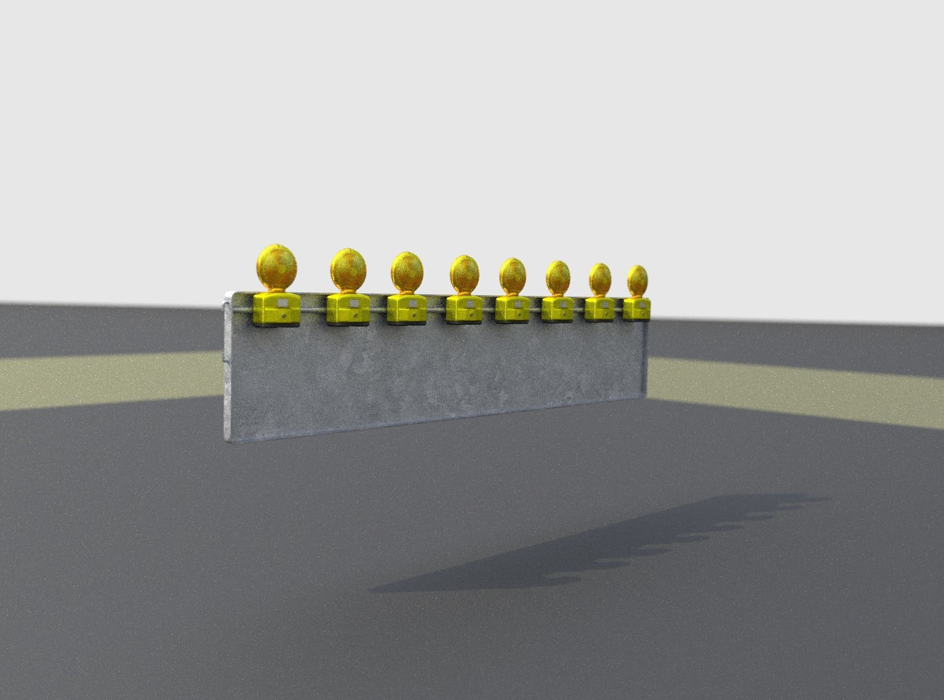 Construction Barrier 4 with warning lights 600-39 500x2400mm Low-poly 3D model_20