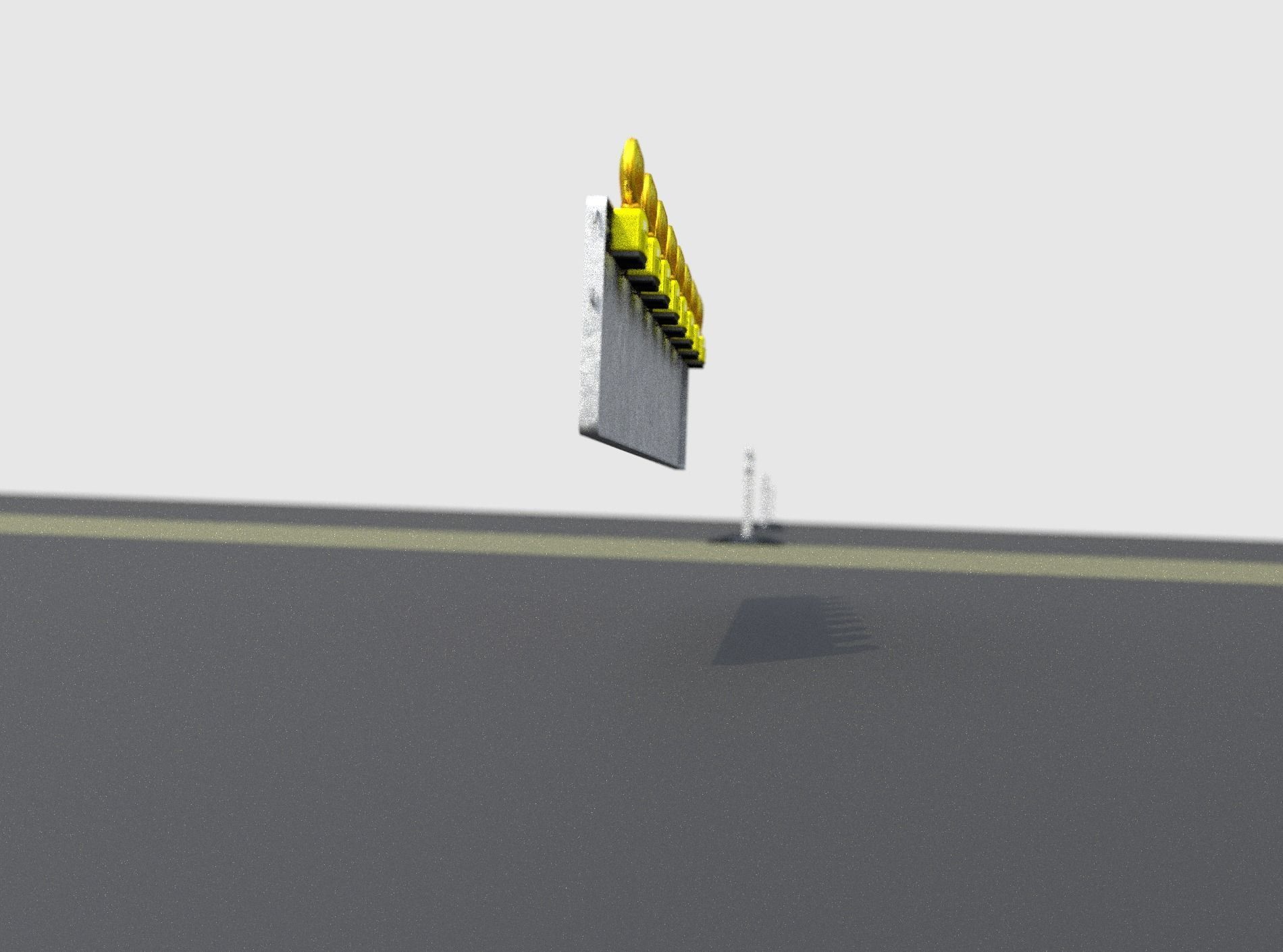 Construction Barrier 4 with warning lights 600-39 500x2400mm Low-poly 3D model_15