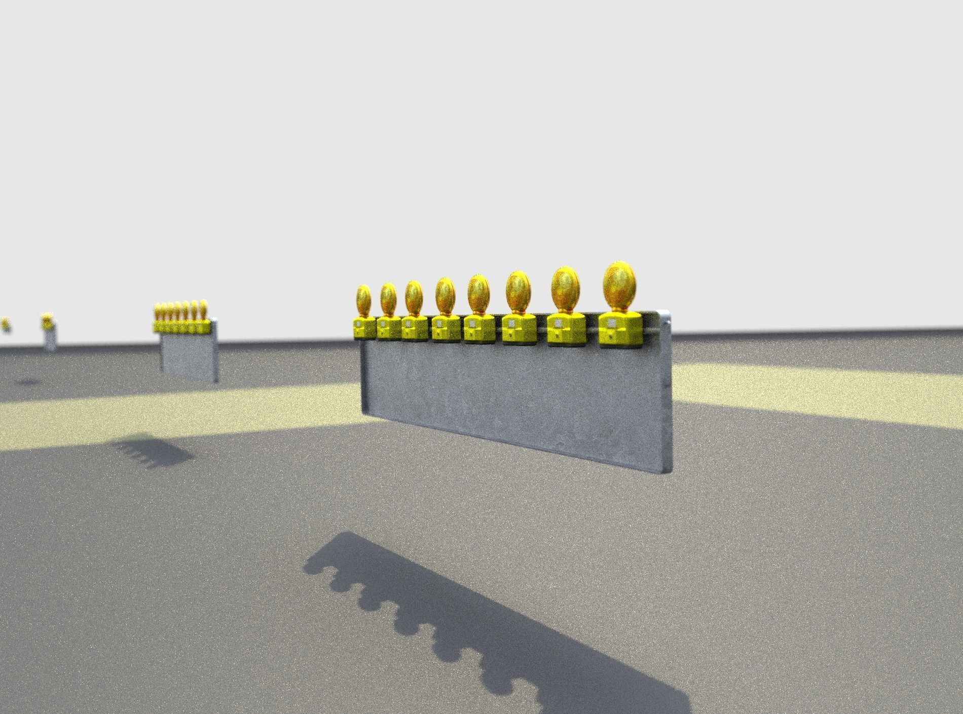 Construction Barrier 4 with warning lights 600-39 500x2400mm Low-poly 3D model_32
