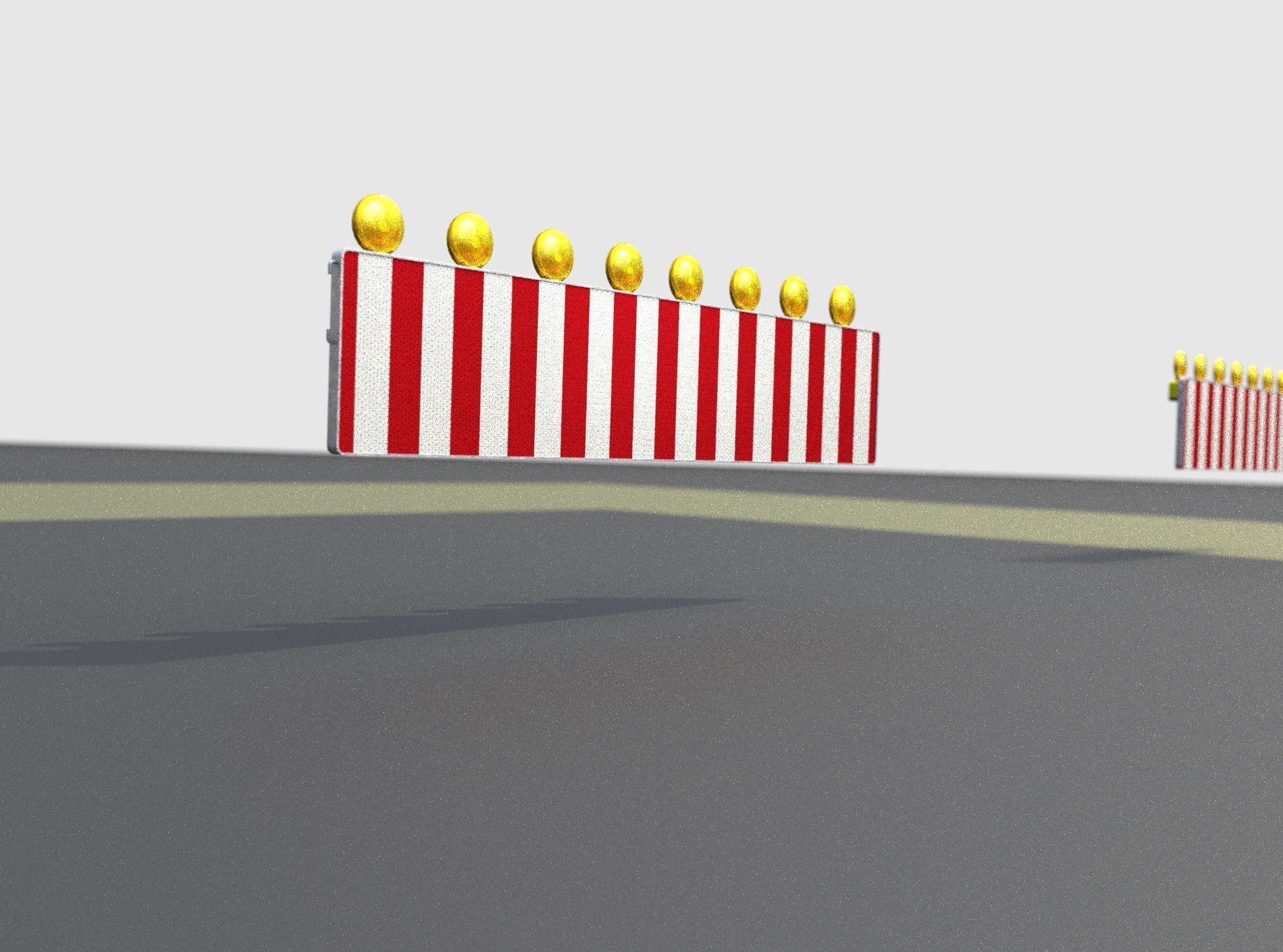 Construction Barrier 4 with warning lights 600-39 500x2400mm Low-poly 3D model_42