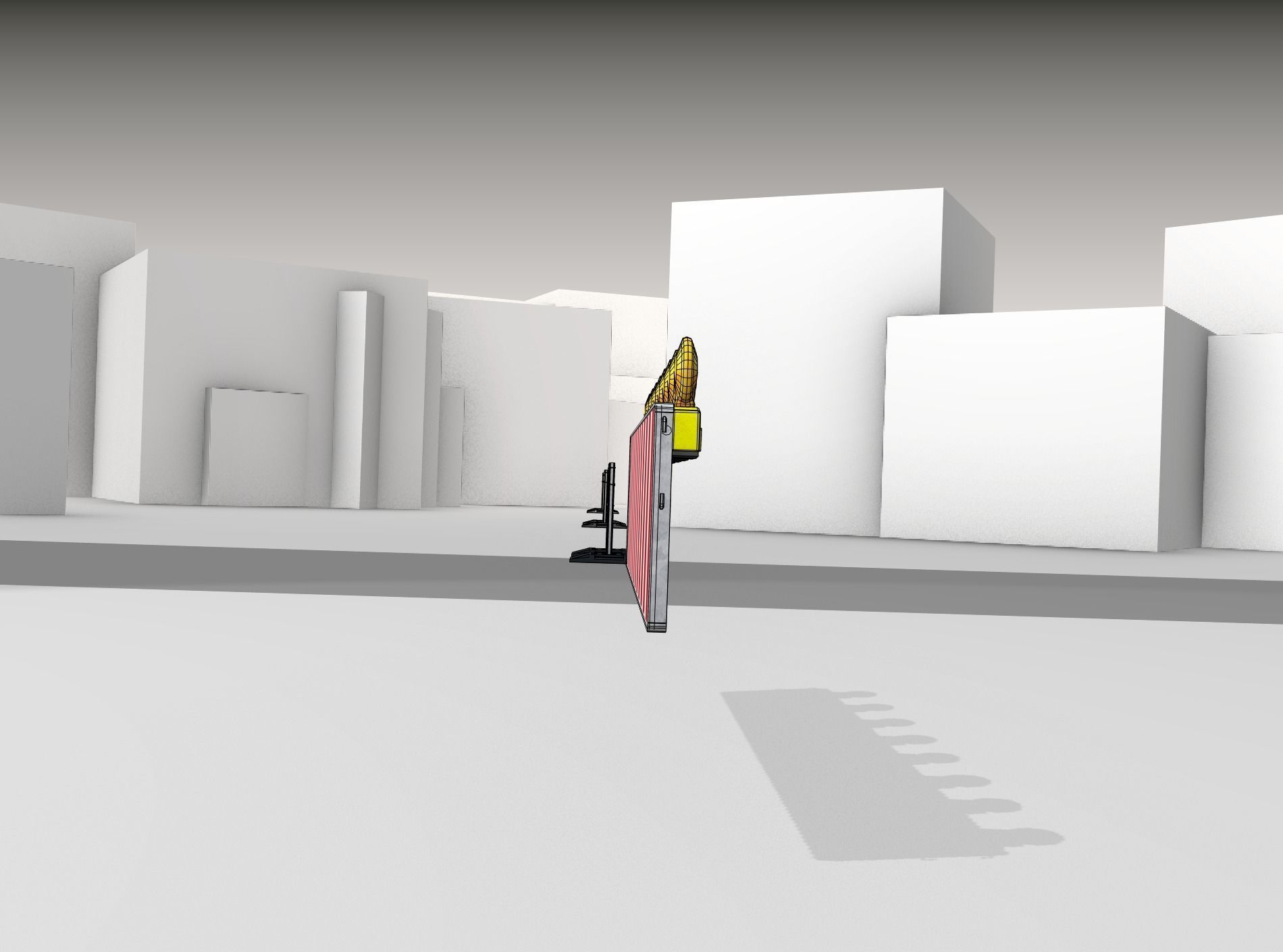 Construction Barrier 4 with warning lights 600-39 500x2400mm Low-poly 3D model_14