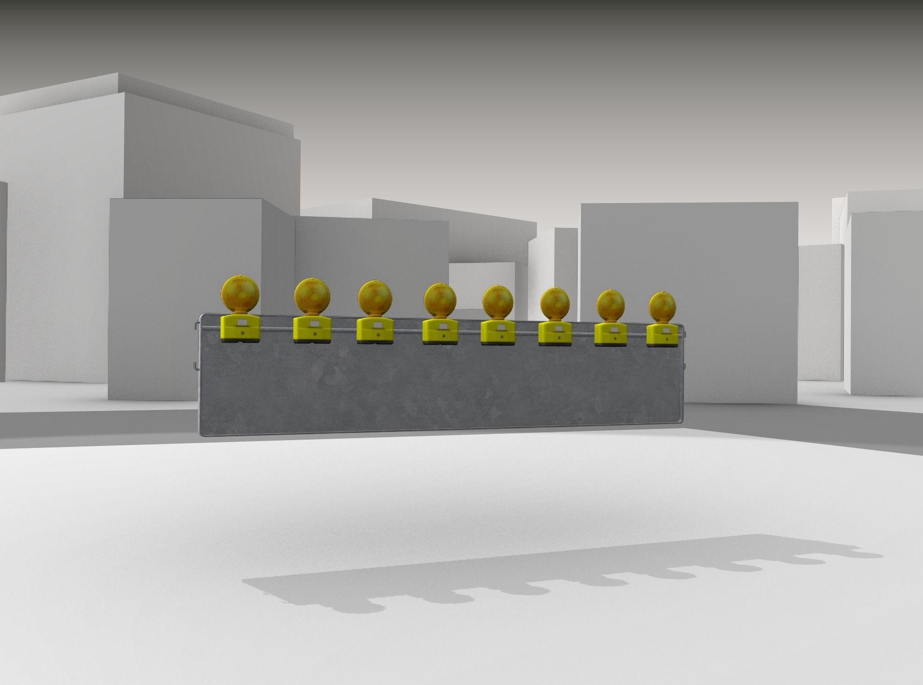 Construction Barrier 4 with warning lights 600-39 500x2400mm Low-poly 3D model_23