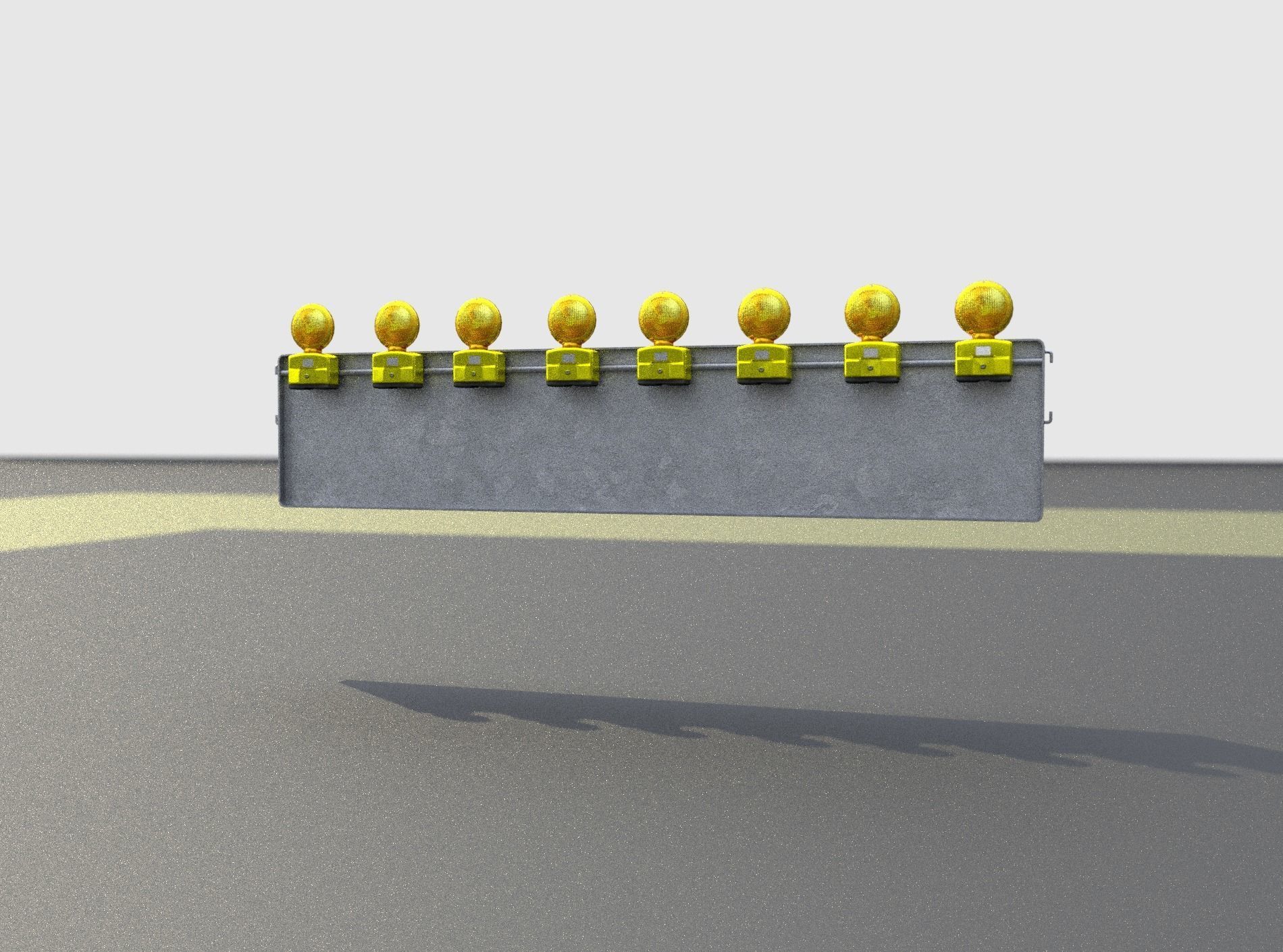 Construction Barrier 4 with warning lights 600-39 500x2400mm Low-poly 3D model_28