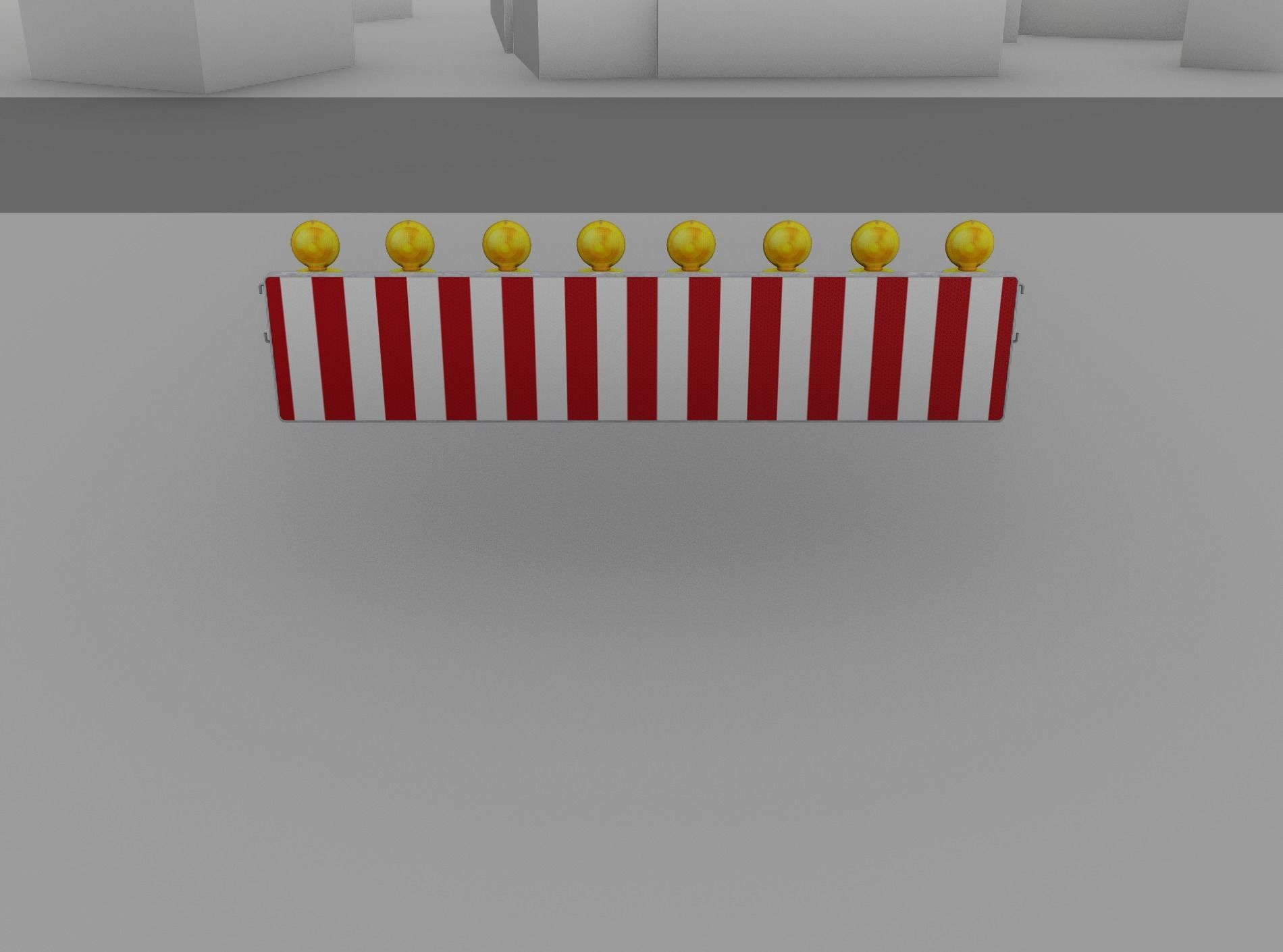 Construction Barrier 4 with warning lights 600-39 500x2400mm Low-poly 3D model_3