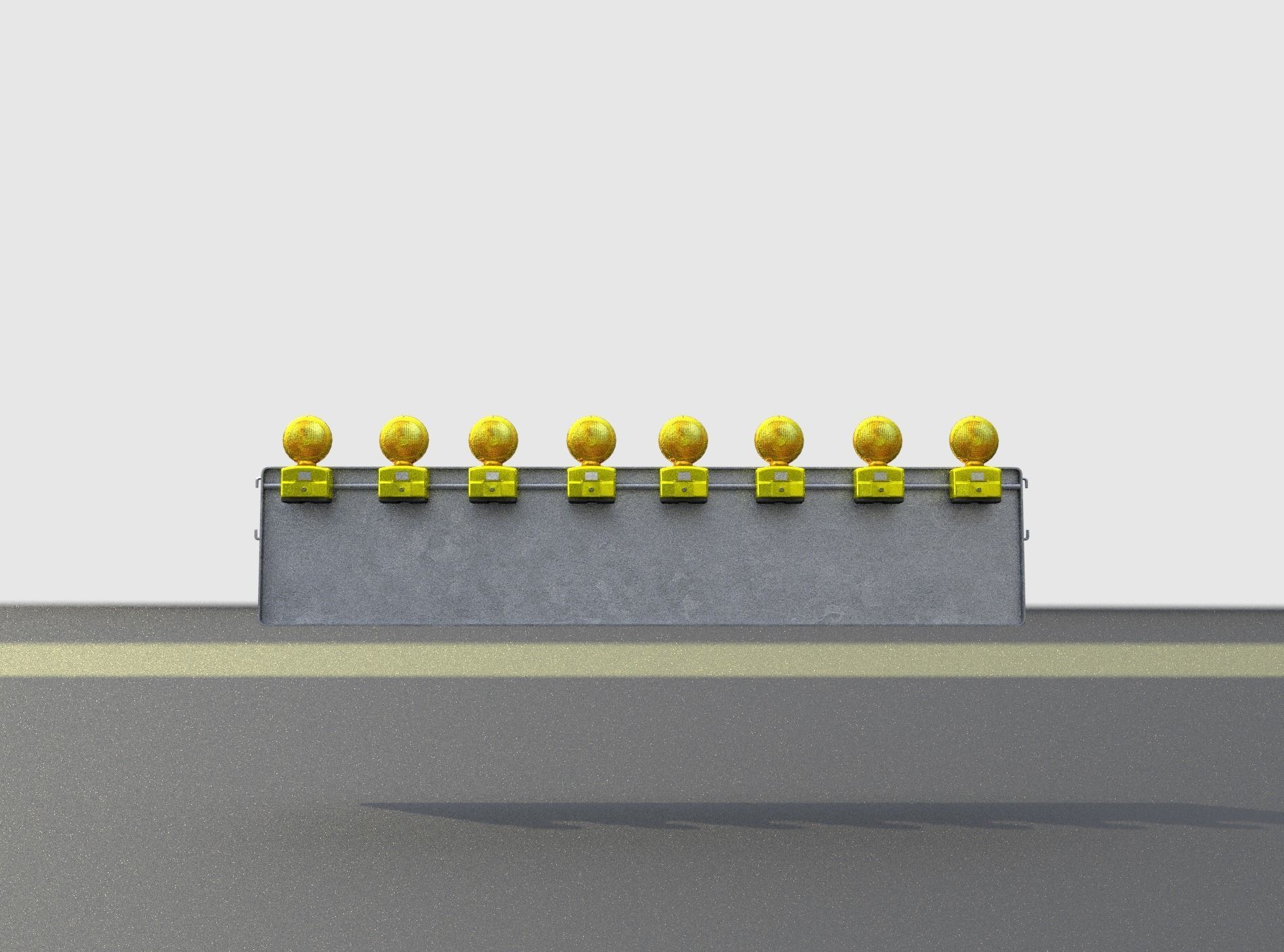 Construction Barrier 4 with warning lights 600-39 500x2400mm Low-poly 3D model_26