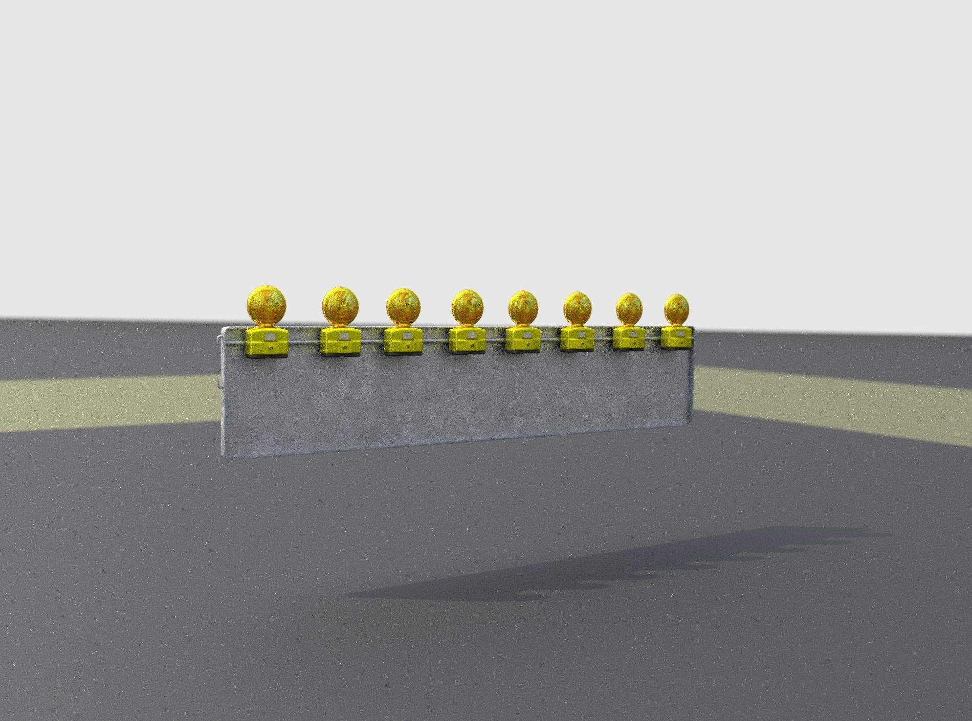 Construction Barrier 4 with warning lights 600-39 500x2400mm Low-poly 3D model_22