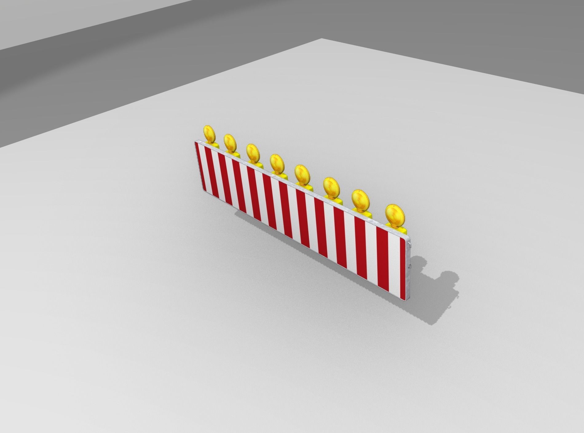 Construction Barrier 4 with warning lights 600-39 500x2400mm Low-poly 3D model_10