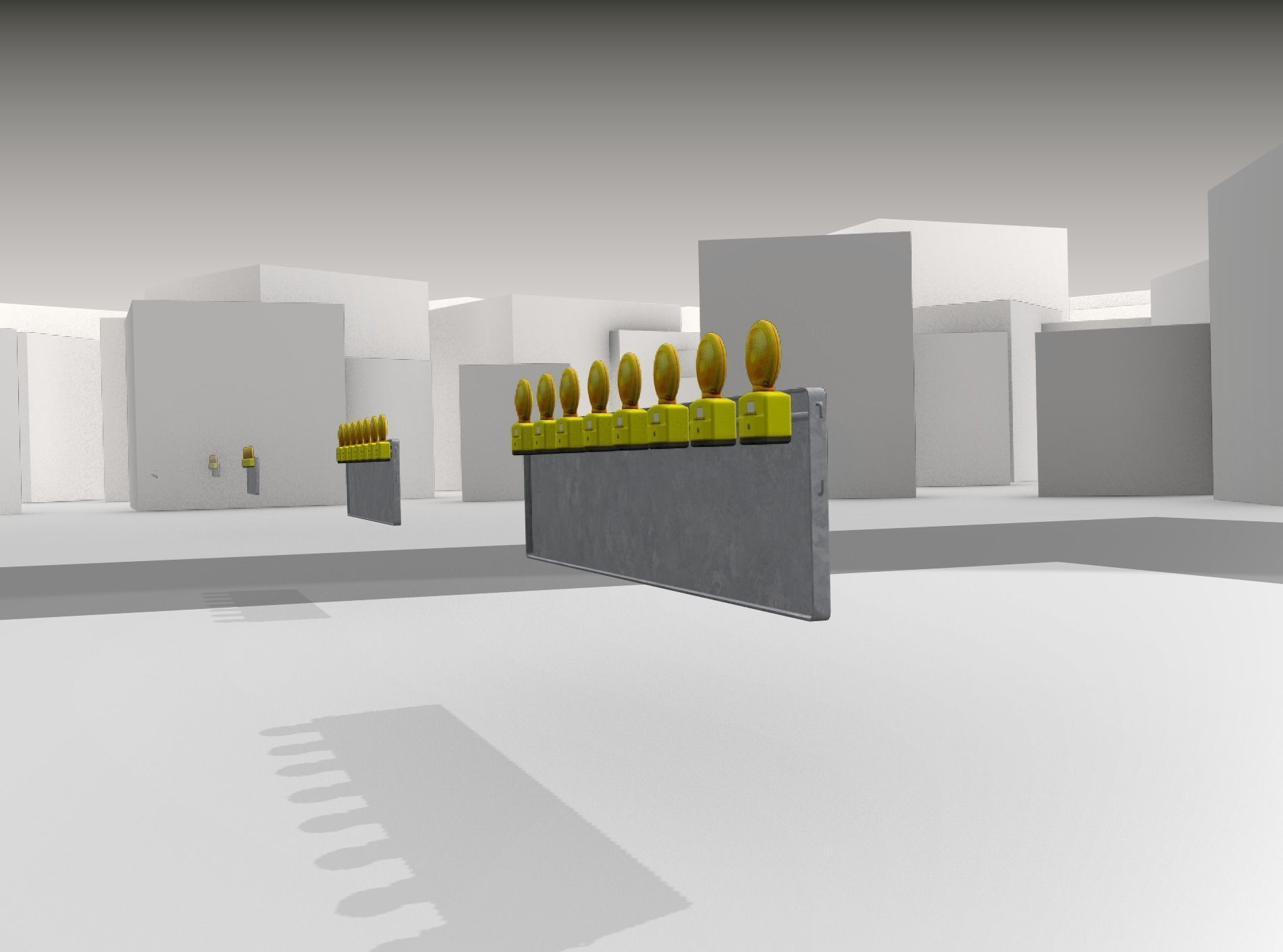 Construction Barrier 4 with warning lights 600-39 500x2400mm Low-poly 3D model_33