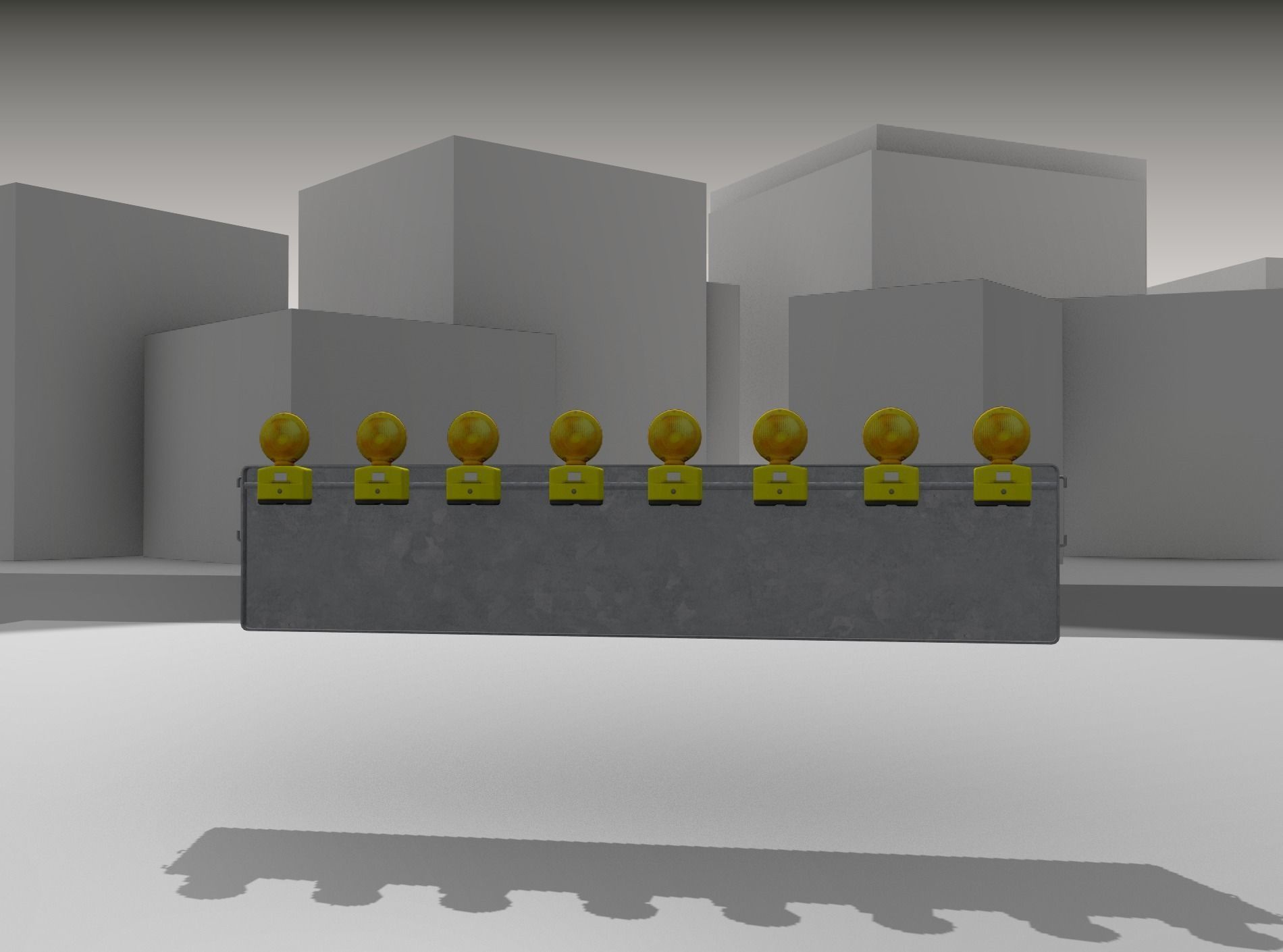 Construction Barrier 4 with warning lights 600-39 500x2400mm Low-poly 3D model_27