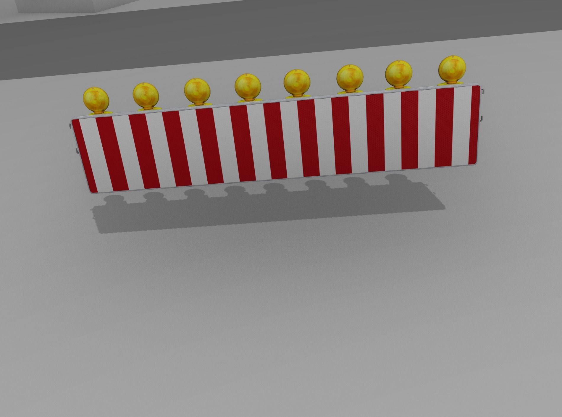 Construction Barrier 4 with warning lights 600-39 500x2400mm Low-poly 3D model_47