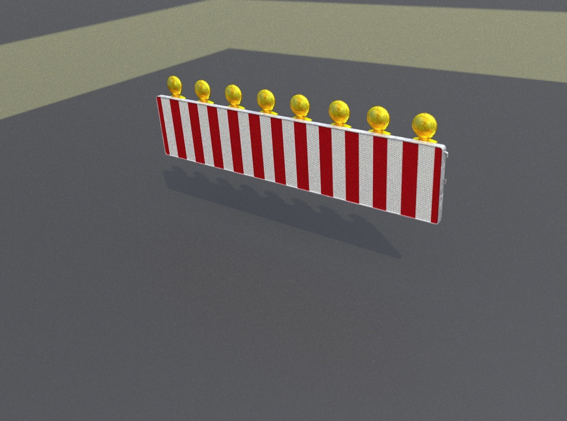 Construction Barrier 4 with warning lights 600-39 500x2400mm Low-poly 3D model_9