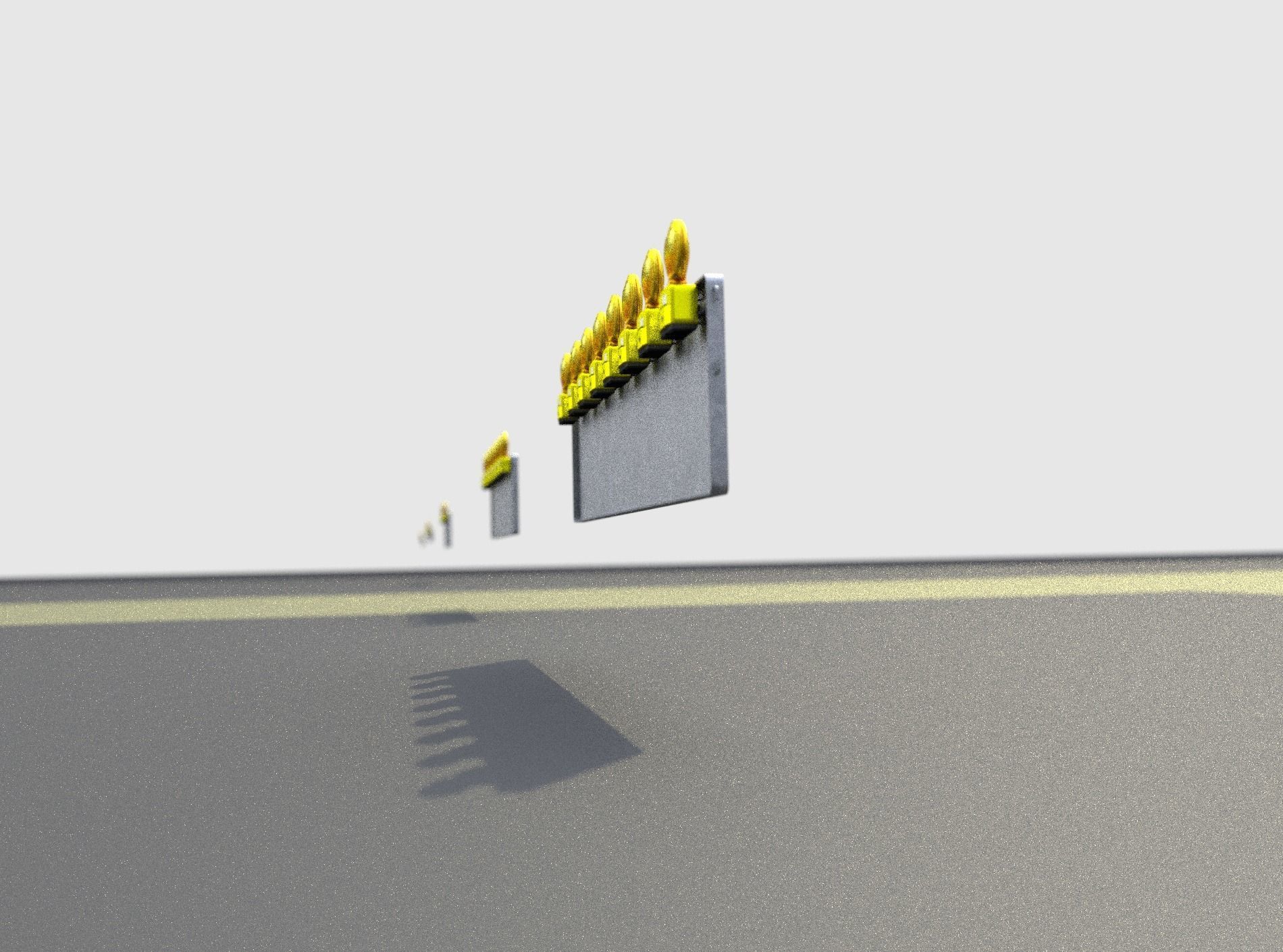 Construction Barrier 4 with warning lights 600-39 500x2400mm Low-poly 3D model_34