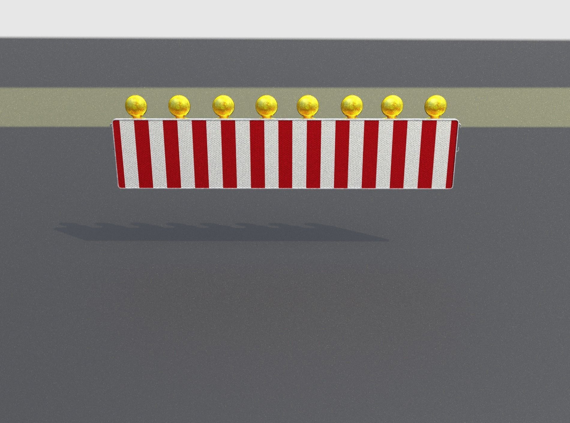 Construction Barrier 4 with warning lights 600-39 500x2400mm Low-poly 3D model_4