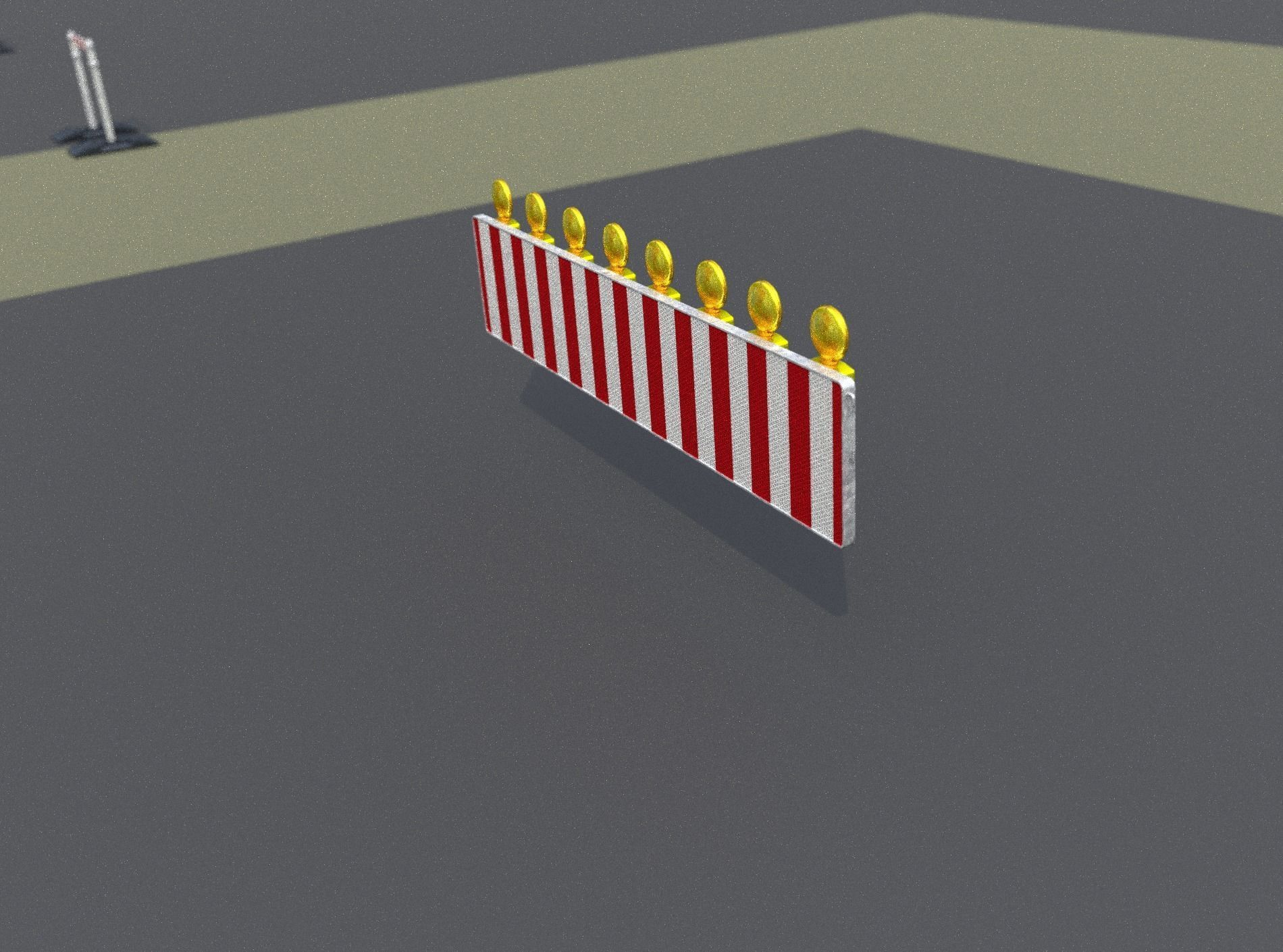 Construction Barrier 4 with warning lights 600-39 500x2400mm Low-poly 3D model_11