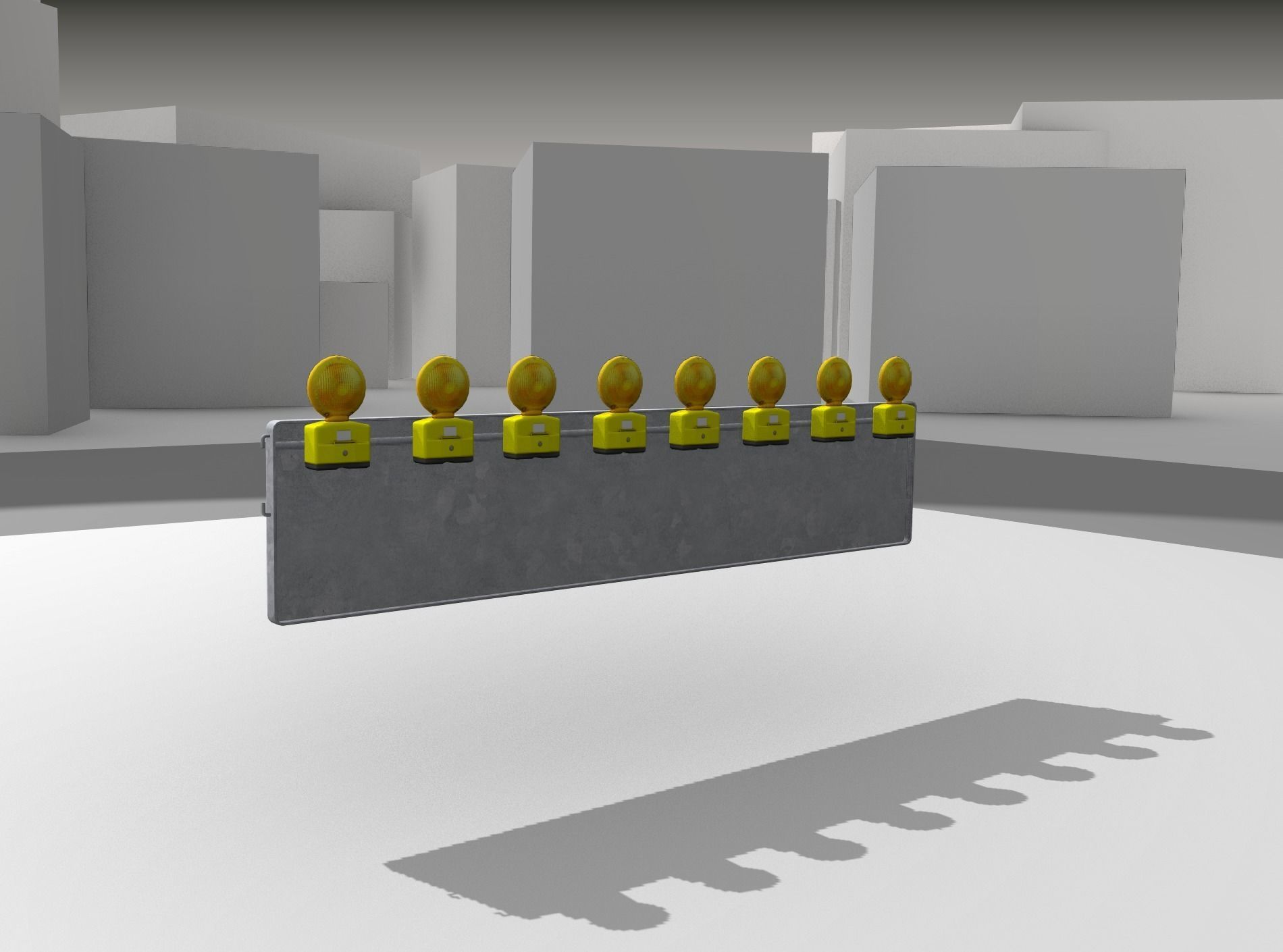 Construction Barrier 4 with warning lights 600-39 500x2400mm Low-poly 3D model_21