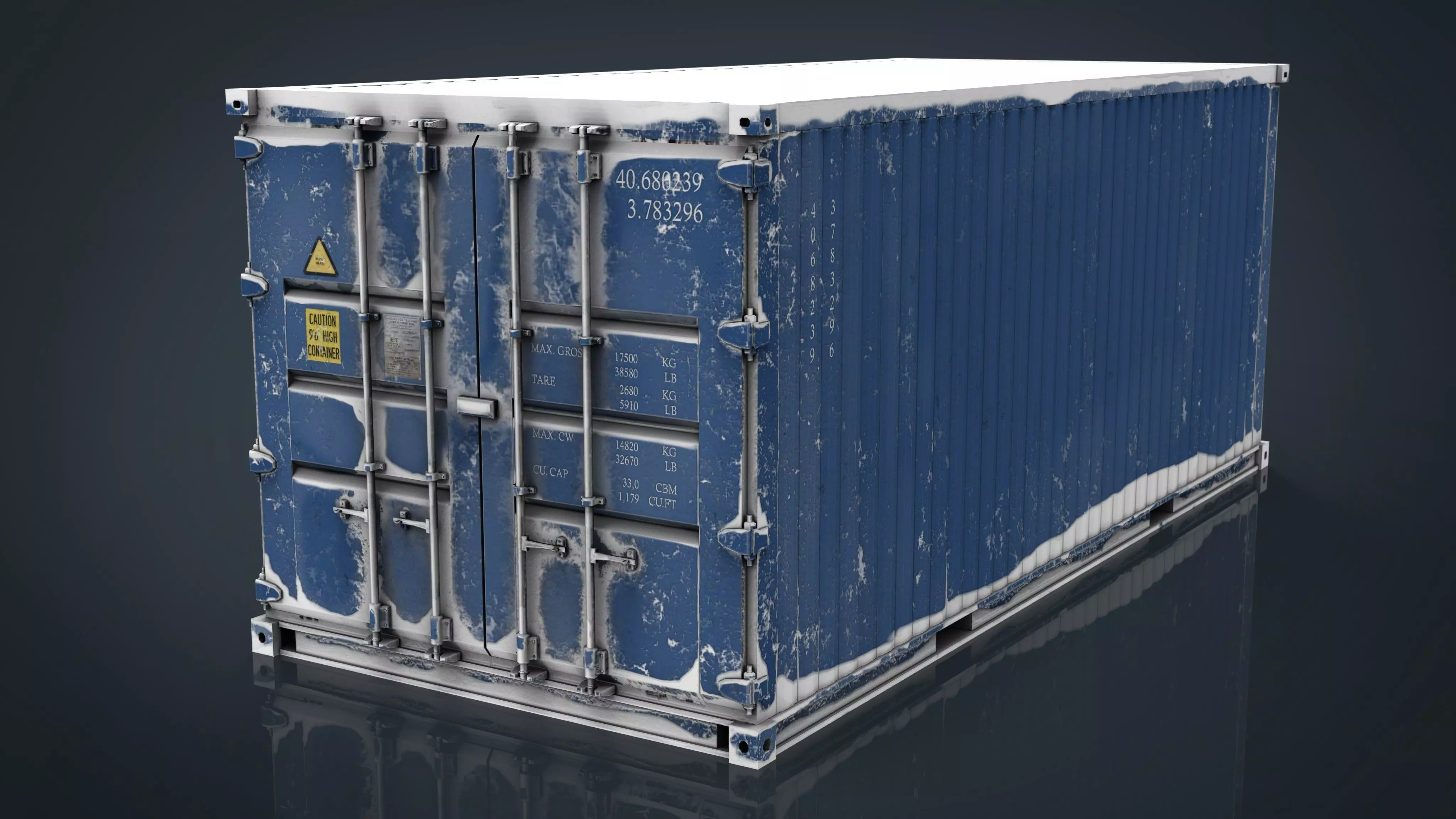 CONTAINER BLUE Low-poly 3D model